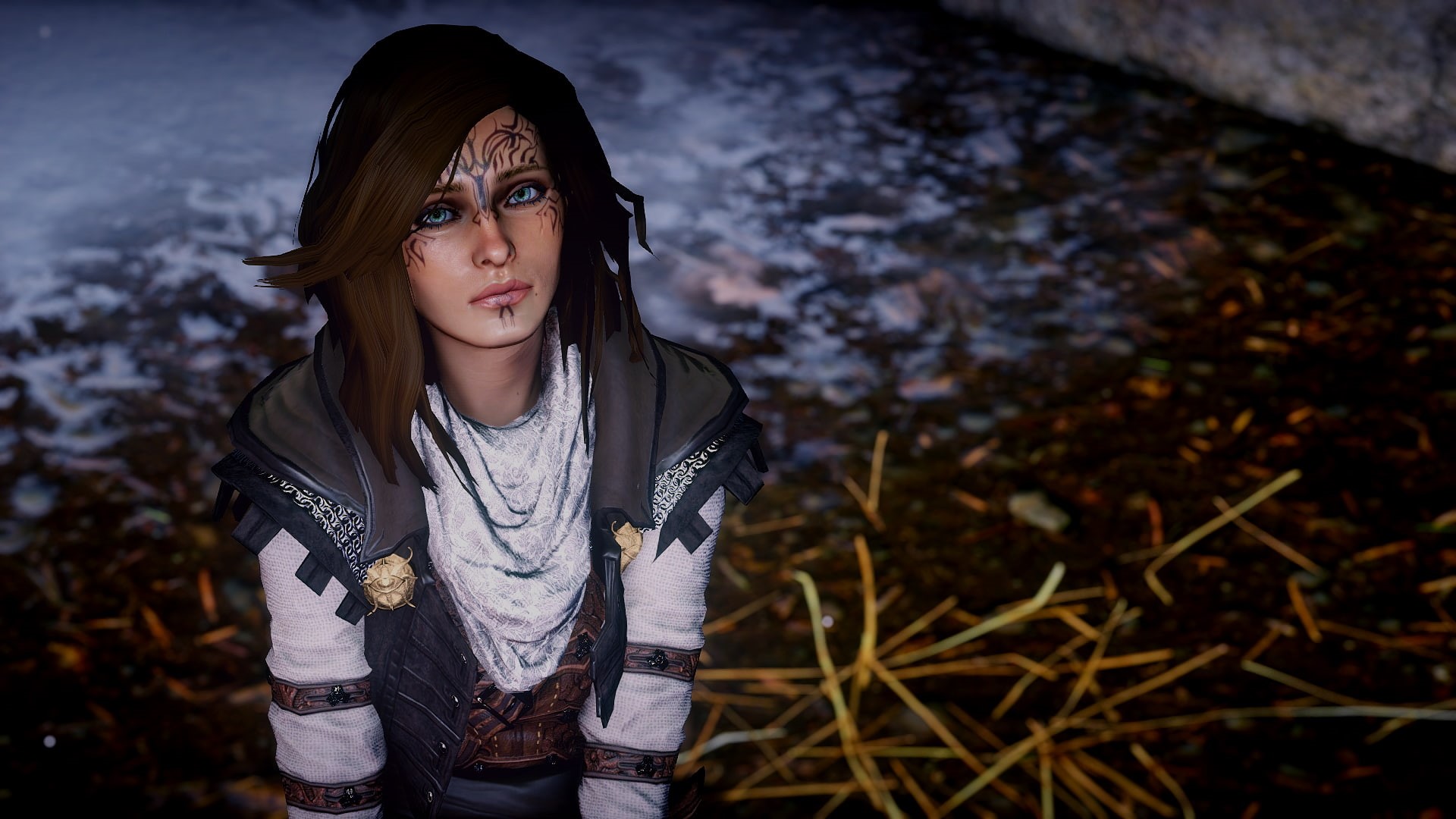 focus on foreground, night, hair, young adult, one person, young women, standing, Dragon Age: Inquisition, teenager, nature, outdoors, real people, tree, HD Wallpaper