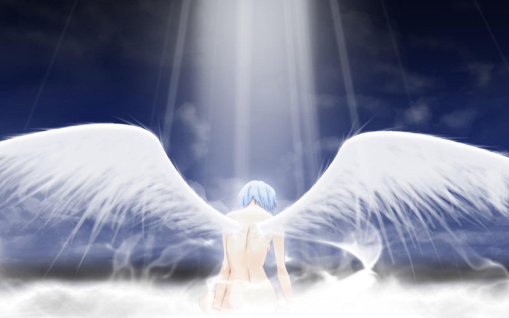 Neon Genesis Evangelion, adult, contemplation, human arm, nature, heaven, human limb, one person, human body part, anime girls, outdoors, 720P, Ayanami Rei, HD Wallpaper