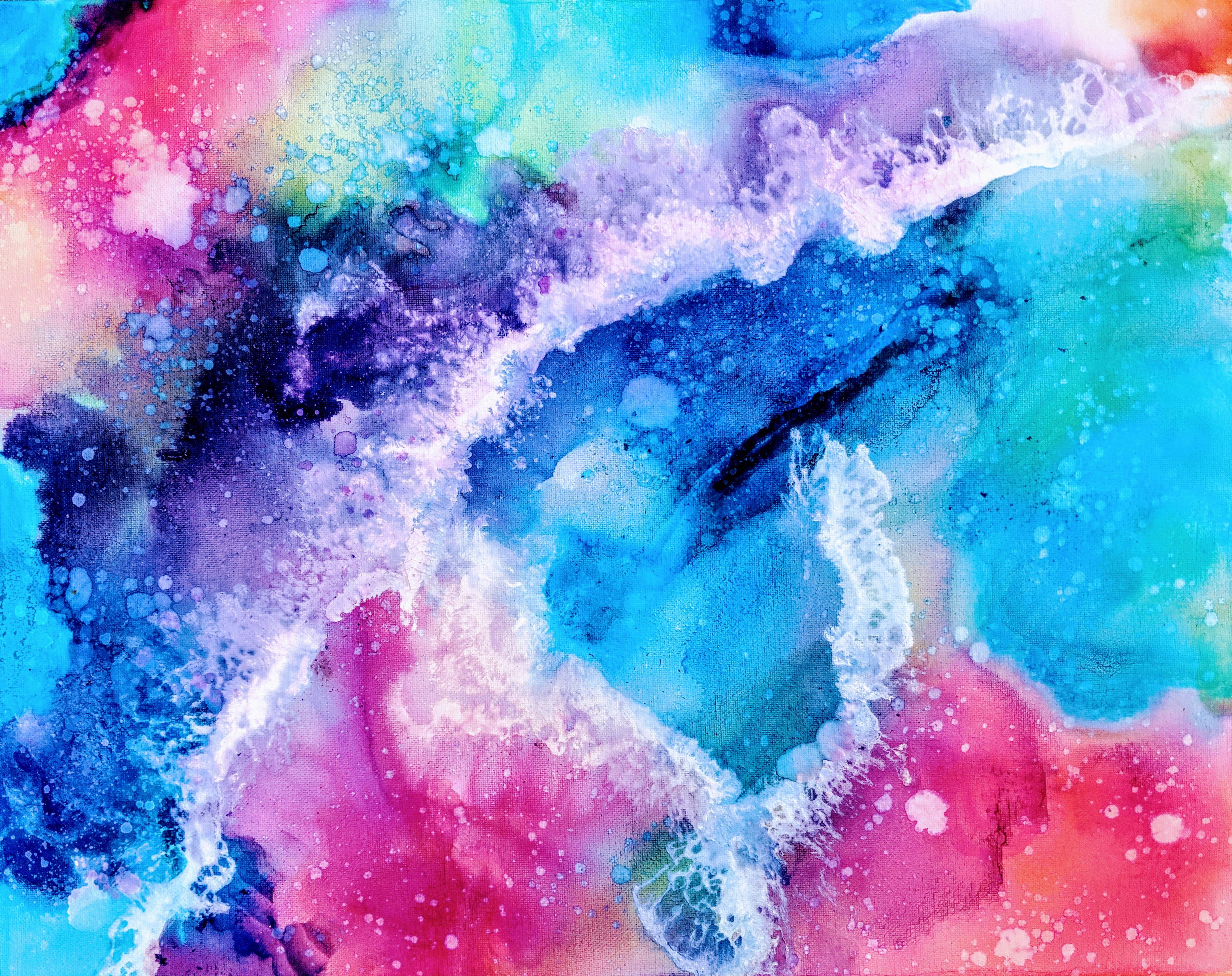 no people, colorful, blue, art and craft, painting, abstract, artistic, close-up, creative, dreamlike, multi colored, watercolor painting, red, wall art, HD Wallpaper