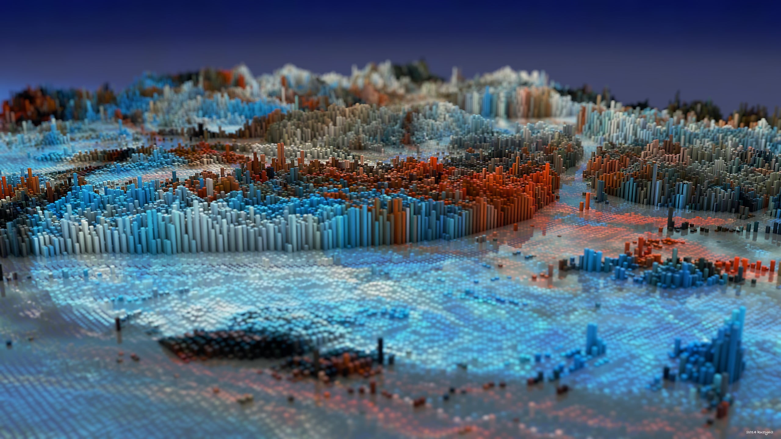 water, building, industry, red, outdoors, 3D, day, city, winter, nature, building exterior, built structure, landscape, land, illuminated, CGI, graphic, HD Wallpaper