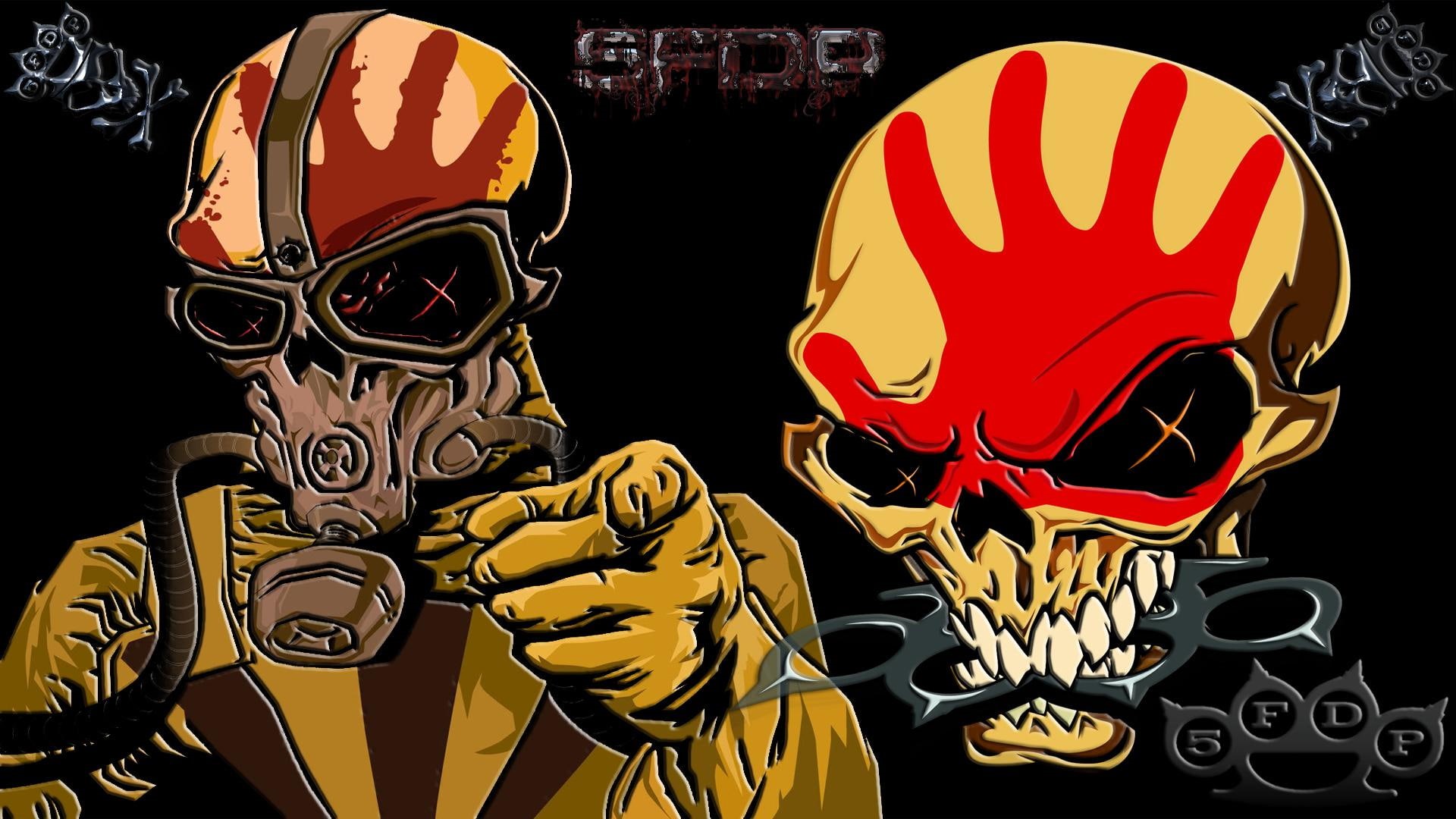 finger, rock, skulls, bands, skull, heavy, 1080P, music, punch, metal, dark, background, hard, HD Wallpaper