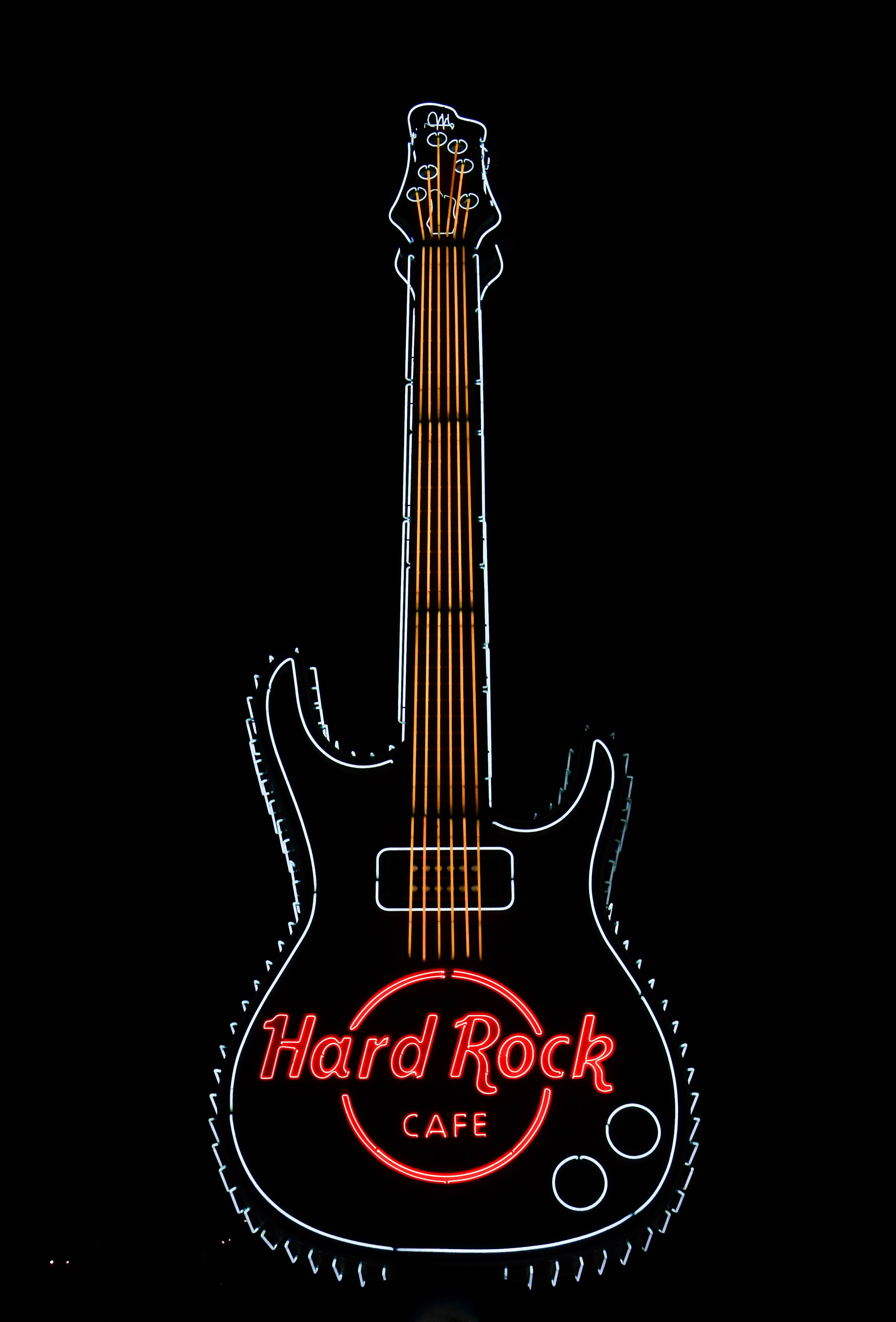 neon light, electric, text, signage, copy space, night, studio shot, rock, temptation, white, no people, light, guitar, electric guitar, hard, musical equipment, Phone HD Wallpaper