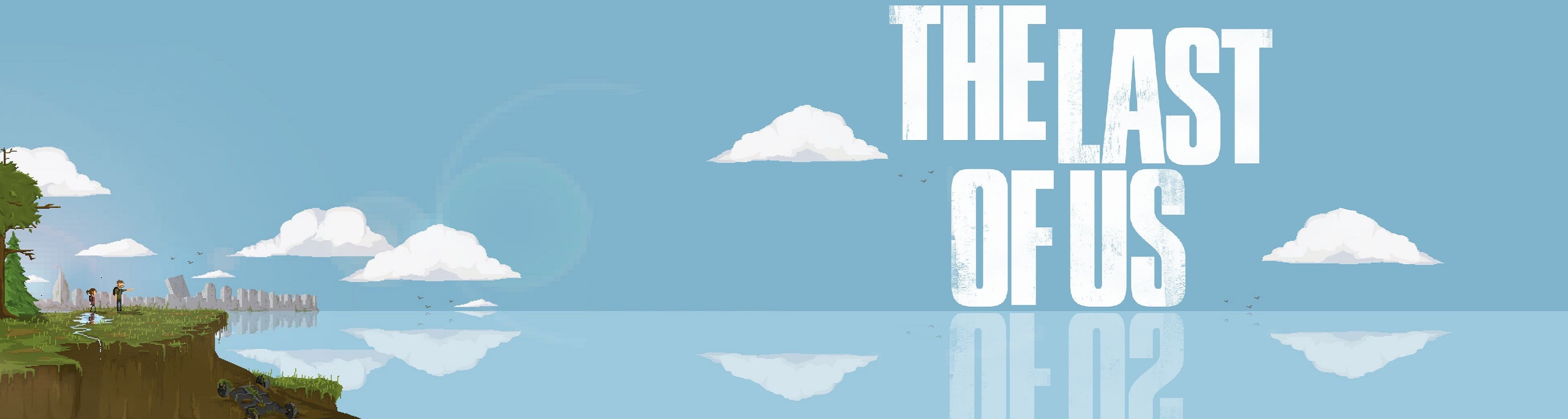reflection, no people, The Last of Us, cover, us, outdoors, copy space, game, building exterior, blue, pixel art, blue background, video games, panoramic, HD Wallpaper