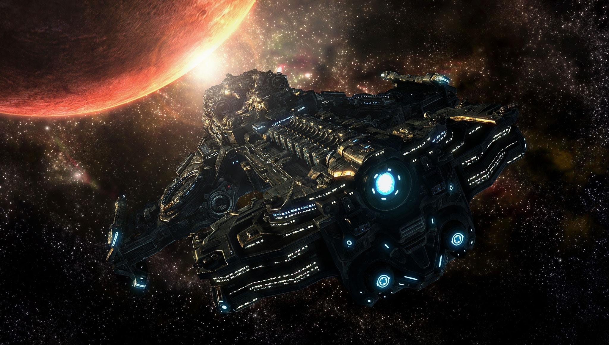 starcraft, battlecruiser, games, video, ii, x, art, 1080P, hd, HD Wallpaper