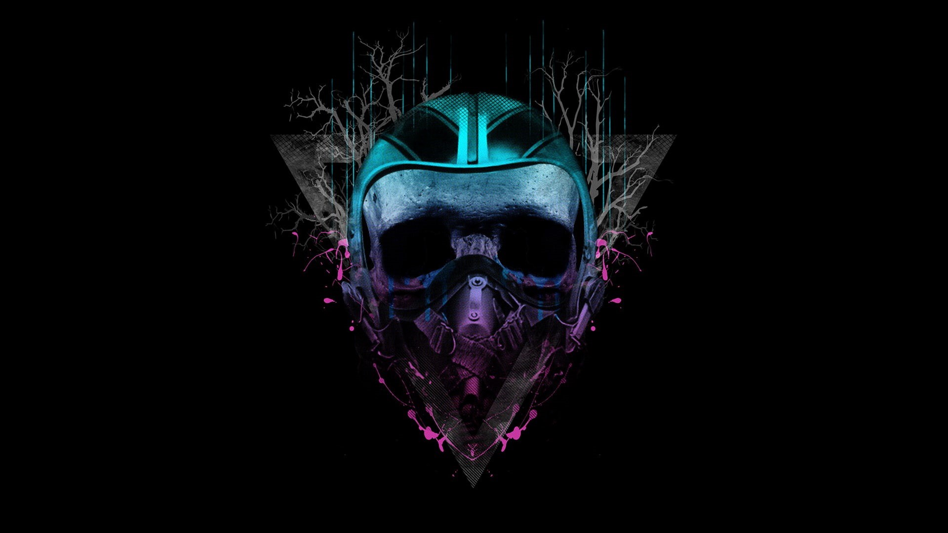 1080P, black, hd, abstract, digital/artwork, skull, HD Wallpaper