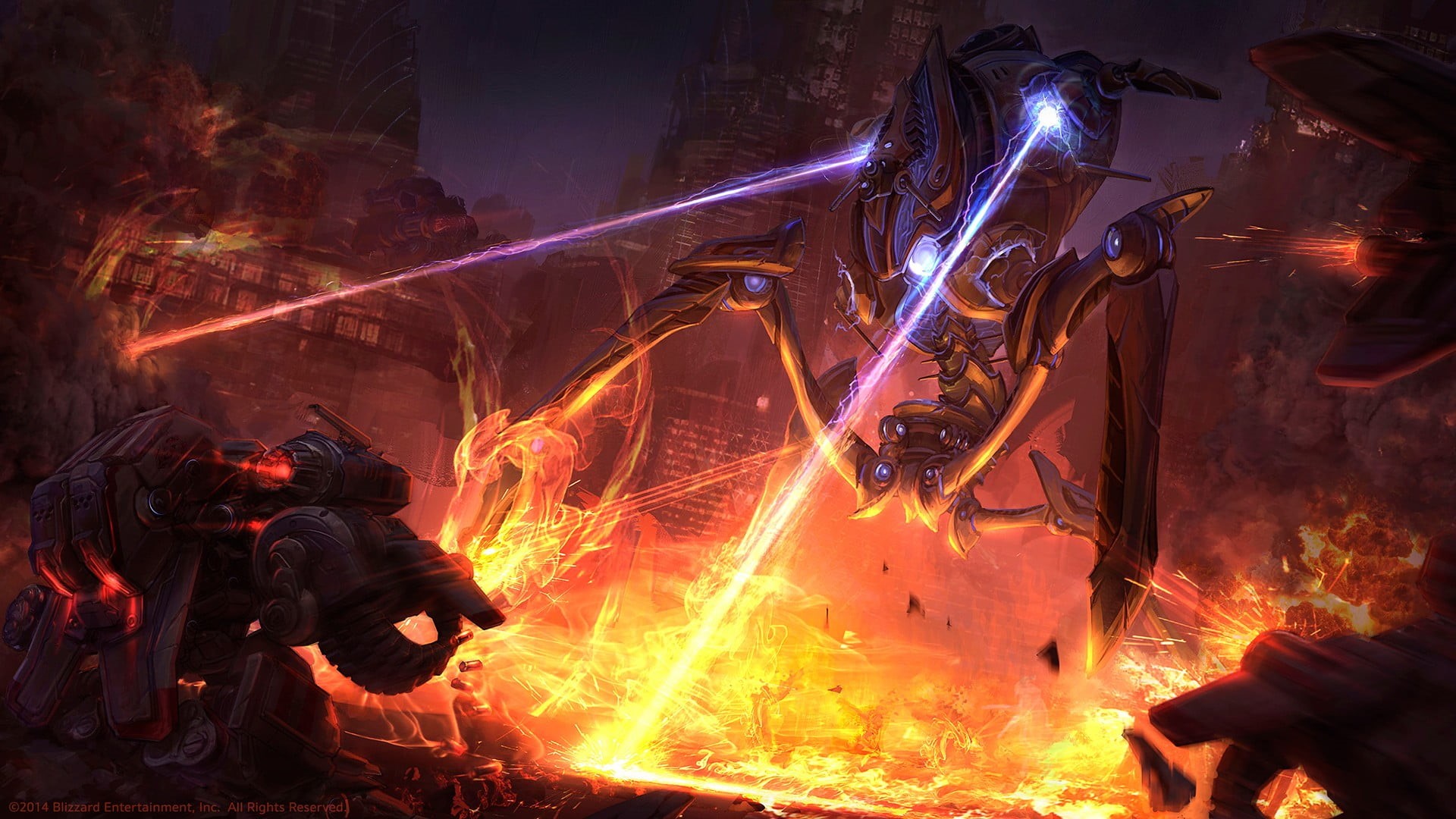 1080P, flame, cover, fire - natural phenomenon, fire, metal, Starcraft II, game, video games, occupation, video, heat - temperature, long exposure, real people, HD Wallpaper