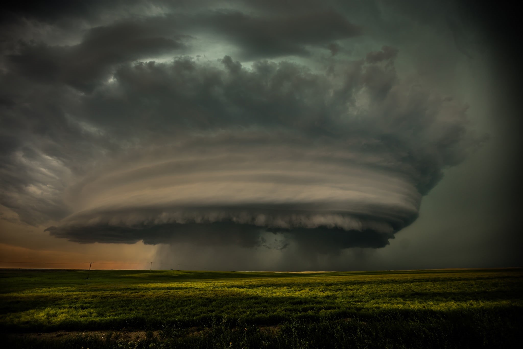 environment, extreme weather, sky, power in nature, storm, storm Cloud, cloud - Sky, overcast, rain, grass, outdoors, nature, agriculture, dark, thunderstorm, HD Wallpaper