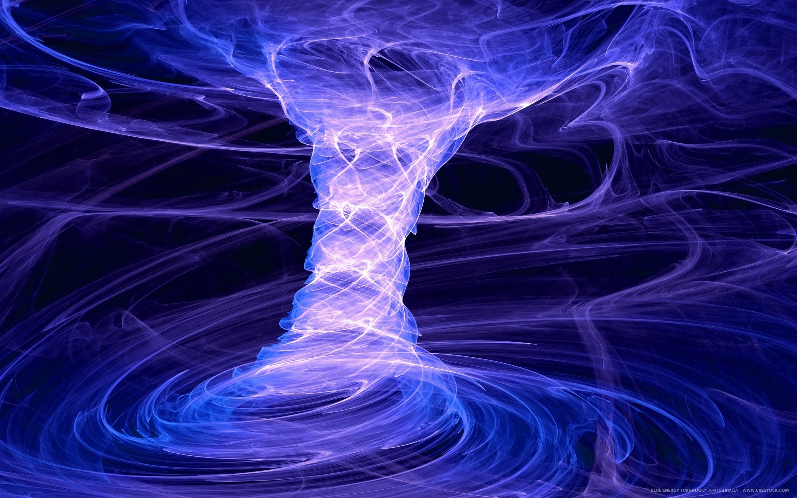 tornado, spiral, abstract, 2K, digital art, minimalism, blue background, HD Wallpaper
