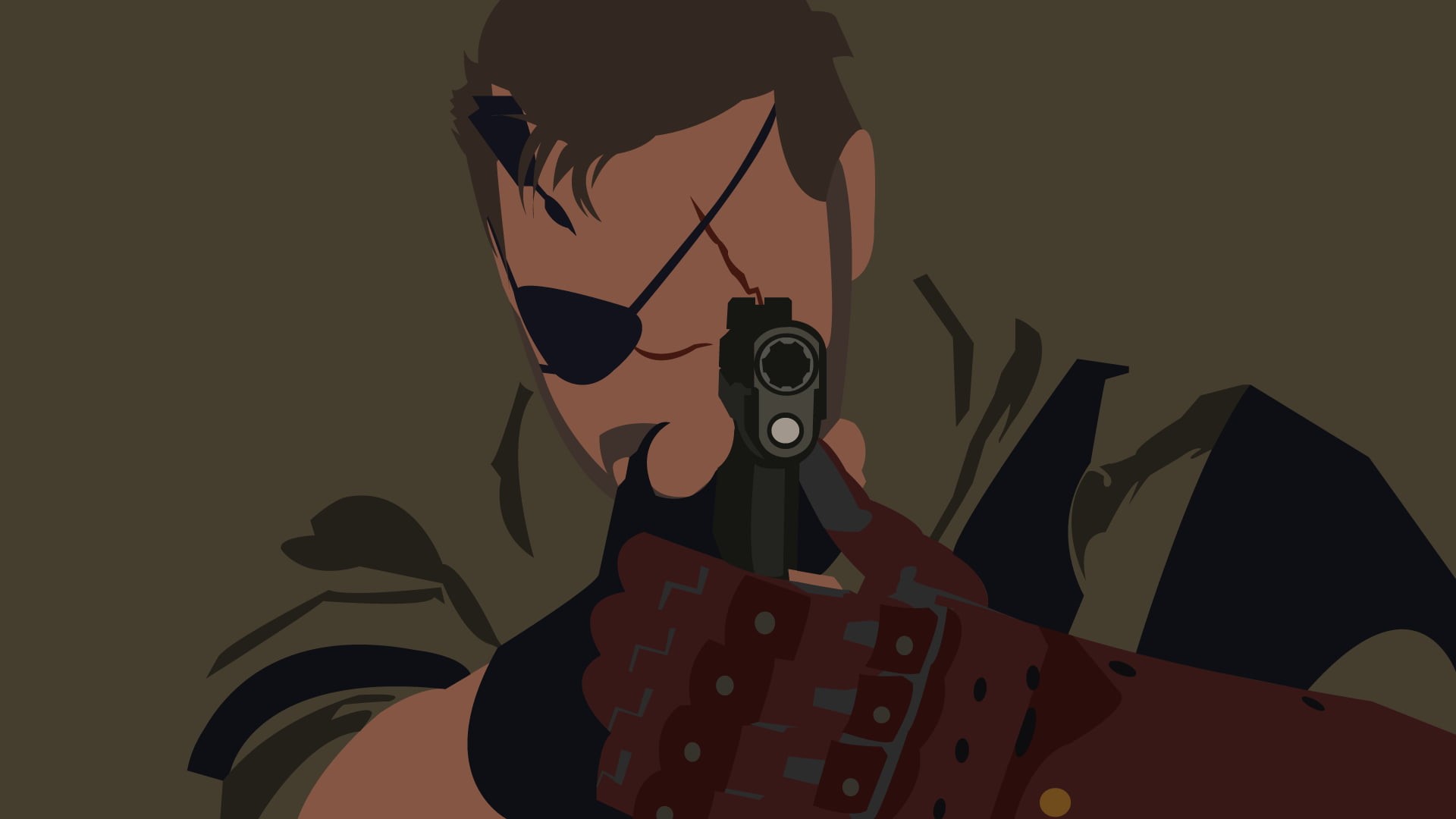 human representation, 1080P, video games, minimalism, real people, close-up, Venom Snake, solid, illustration, sunglasses, arts culture and entertainment, HD Wallpaper