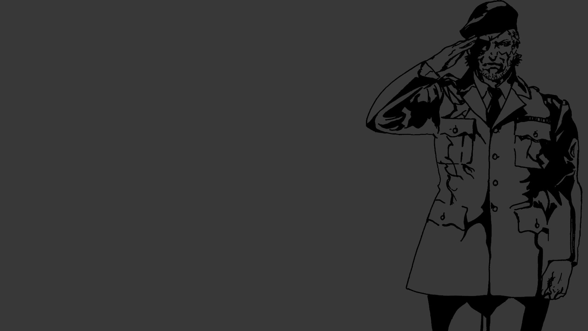 three quarter length, Metal Gear Solid, Big Boss, 1080P, human representation, clothing, clip, lifestyles, human body part, indoors, art, dark, soldier, HD Wallpaper