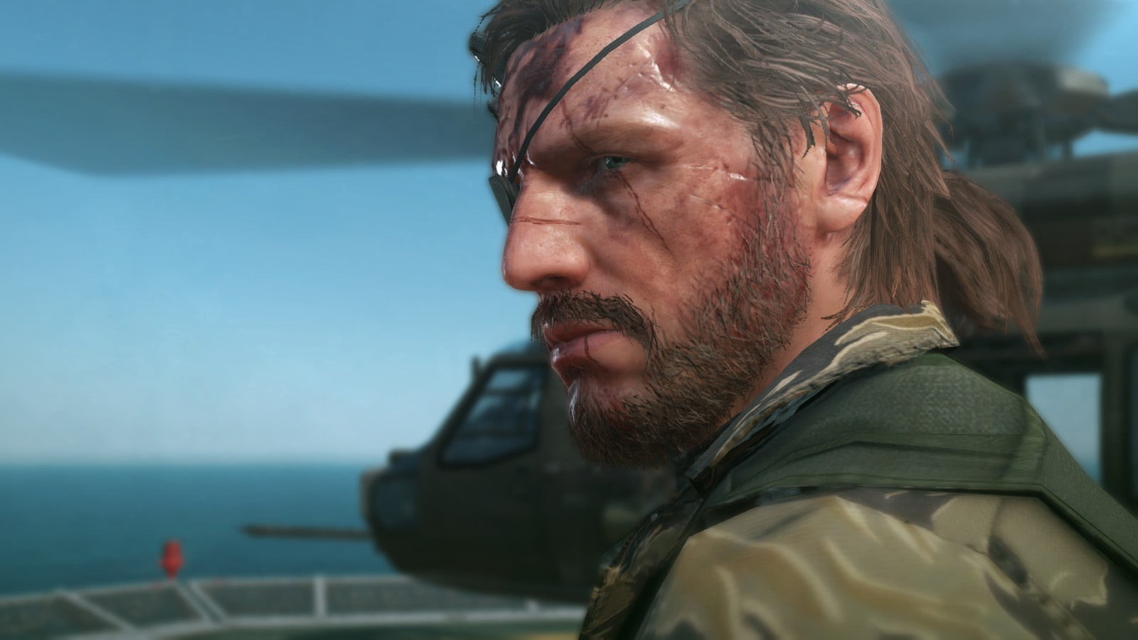 screen shot, 720P, sea, young adult, portrait, facial hair, Metal Gear Solid V: The Phantom Pain, lifestyles, looking, mid adult men, looking away, focus on foreground, HD Wallpaper