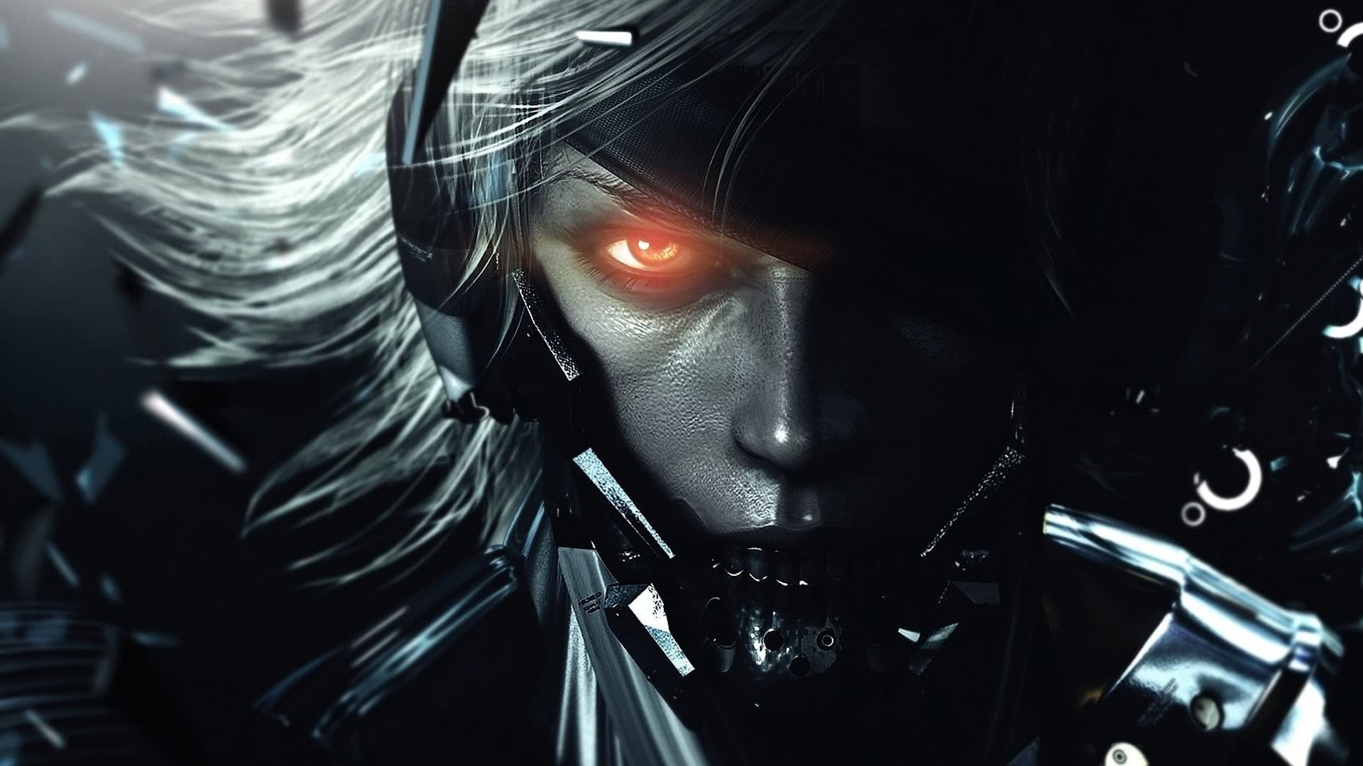 men, close-up, Metal Gear Rising: Revengeance, headshot, video games, portrait, communication, body part, profile view, human body part, cyborg, looking at camera, HD Wallpaper