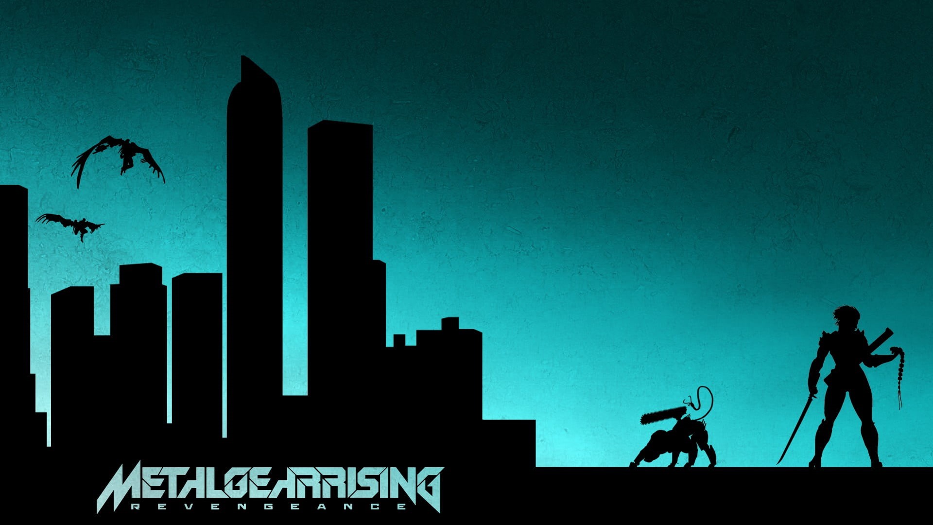 1080P, sky, mammal, communication, people, Metal Gear Rising: Revengeance, office building exterior, domestic animals, skyscraper, dusk, silhouette, text, HD Wallpaper