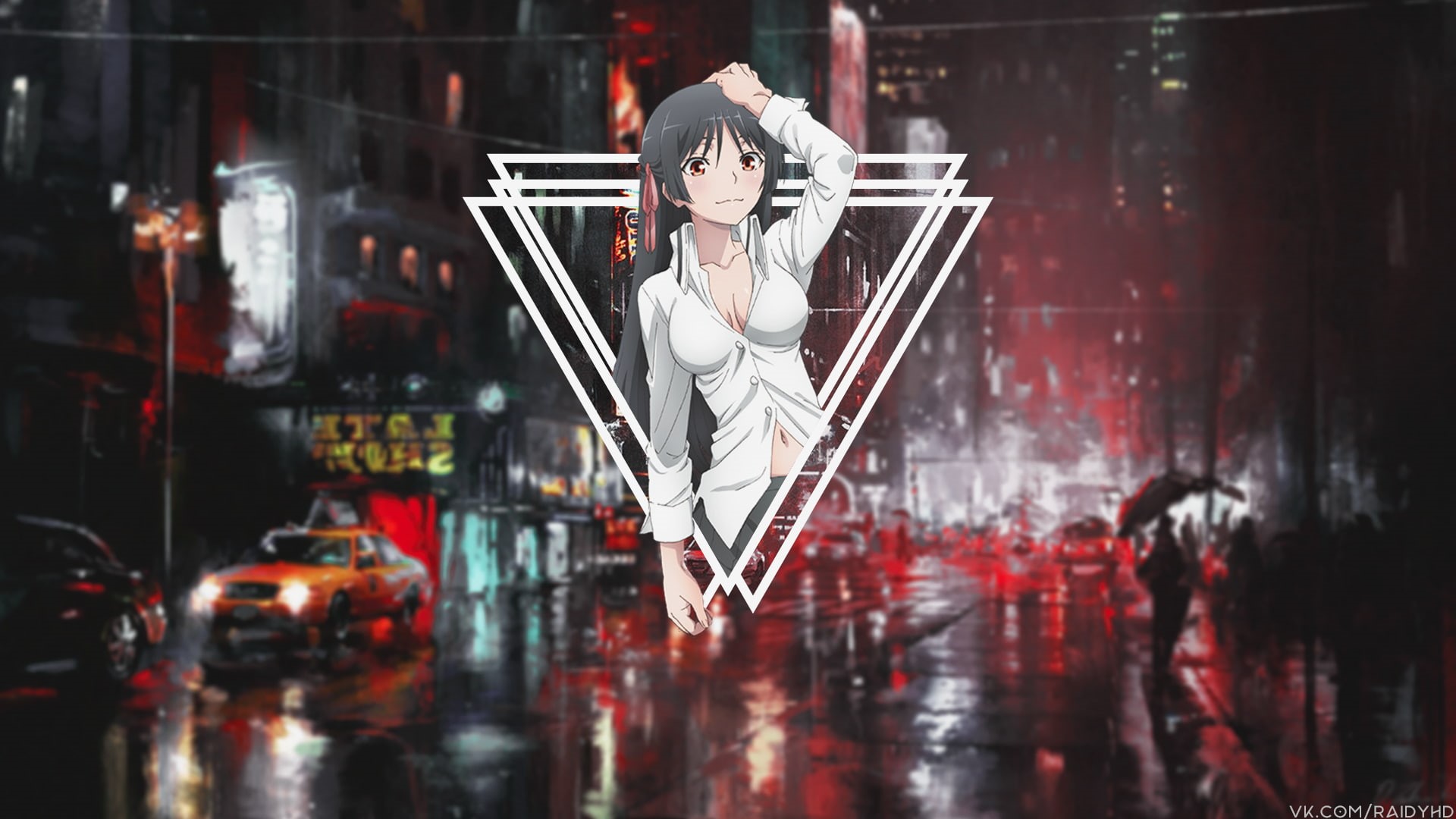 figurine, architecture, human representation, hanging, reflection, picture-in-picture, creativity, disguise, anime girls, female likeness, Trinity Seven, HD Wallpaper