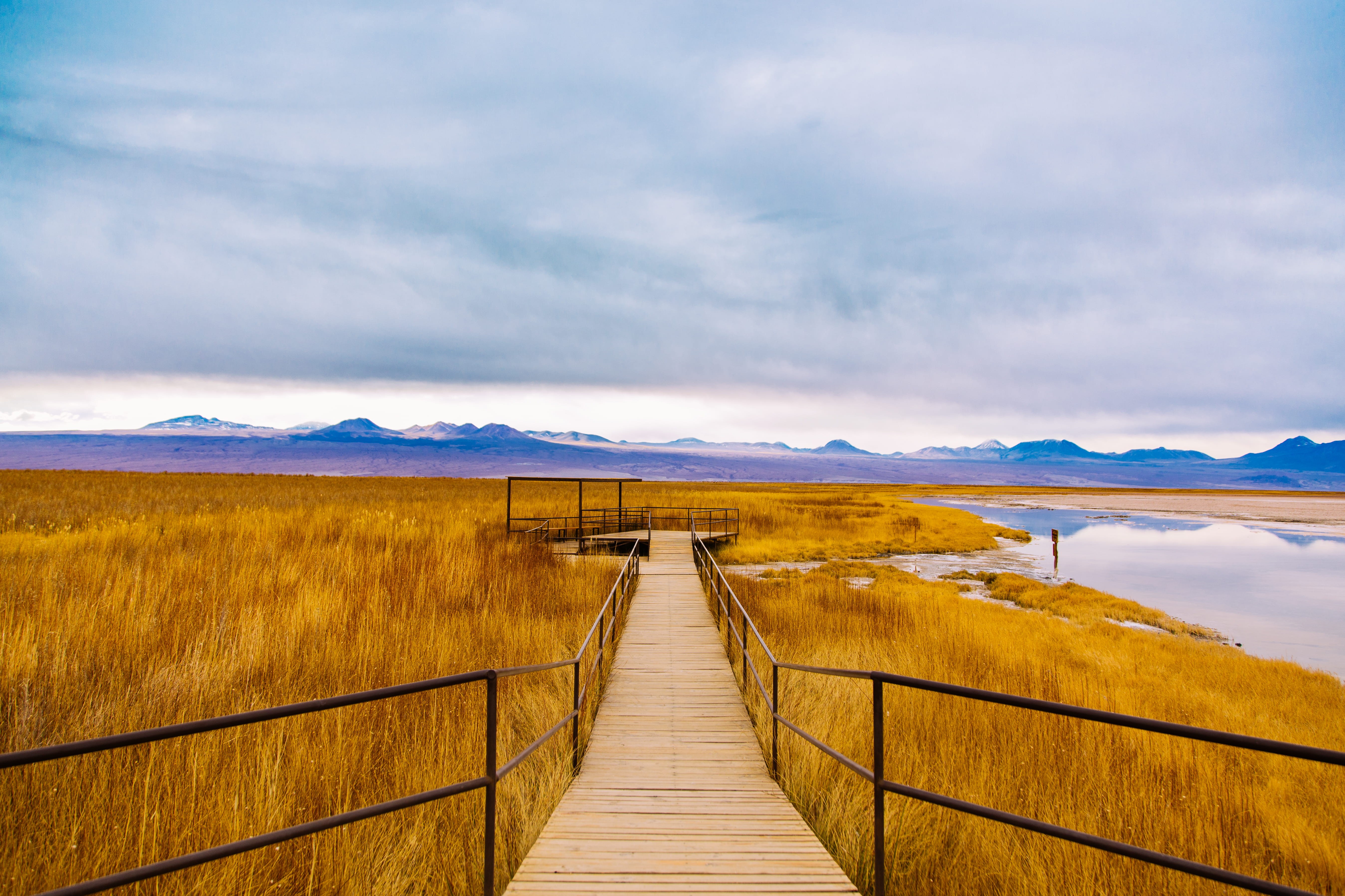 wood, outdoors, mountain, the way forward, salt, direction, scenics - nature, no people, wooden path, land, mountain range, water, environment, salt lake, HD Wallpaper