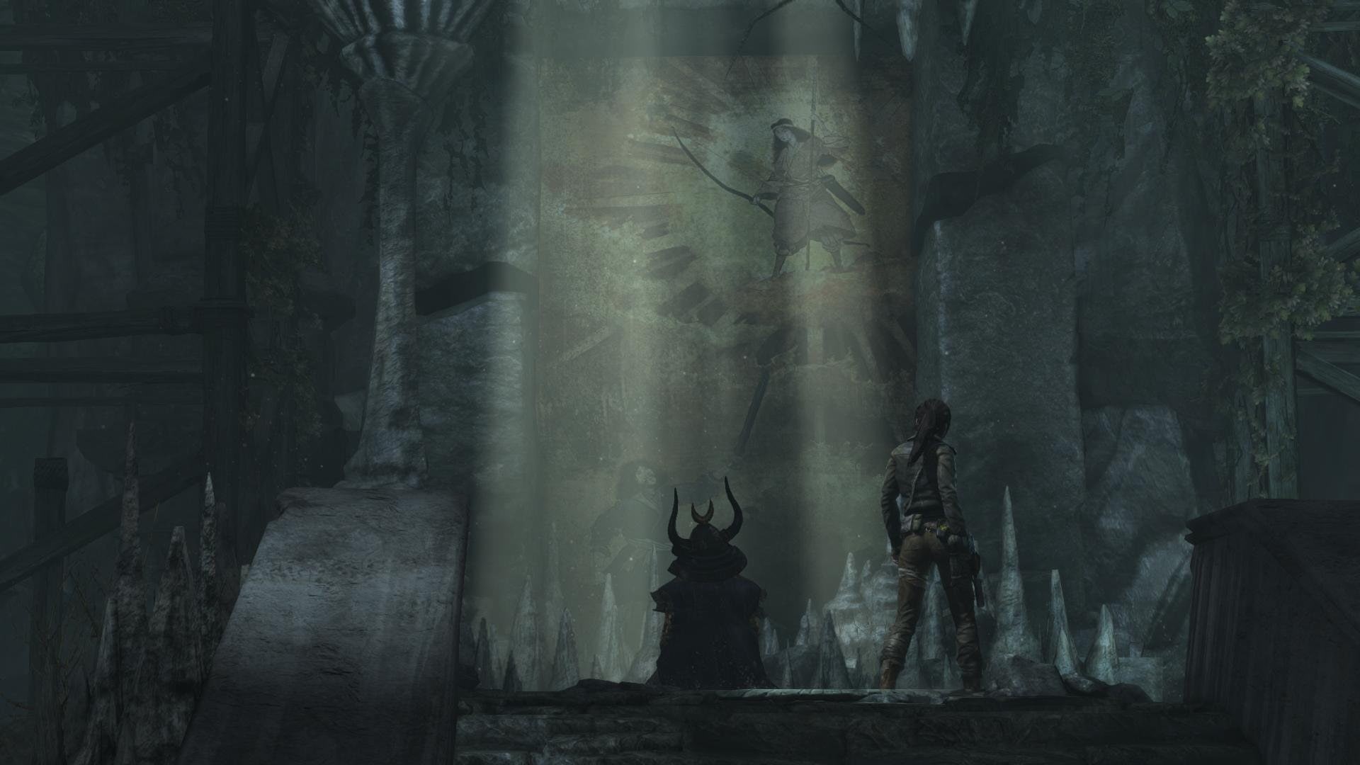 ruins, tombraider, oni, lara, croft, 1080P, samurai, HD Wallpaper