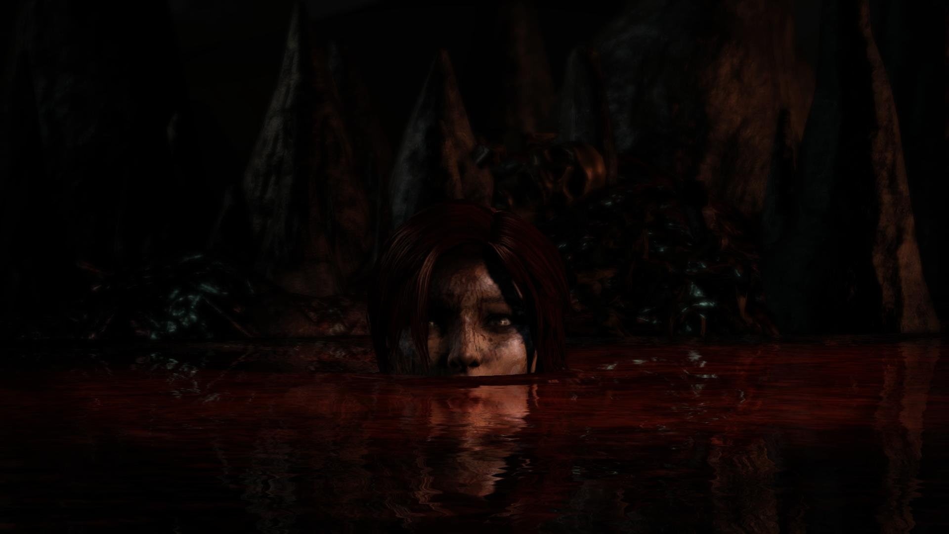 croft, lara, face, blood, scary, 1080P, tombraider, HD Wallpaper