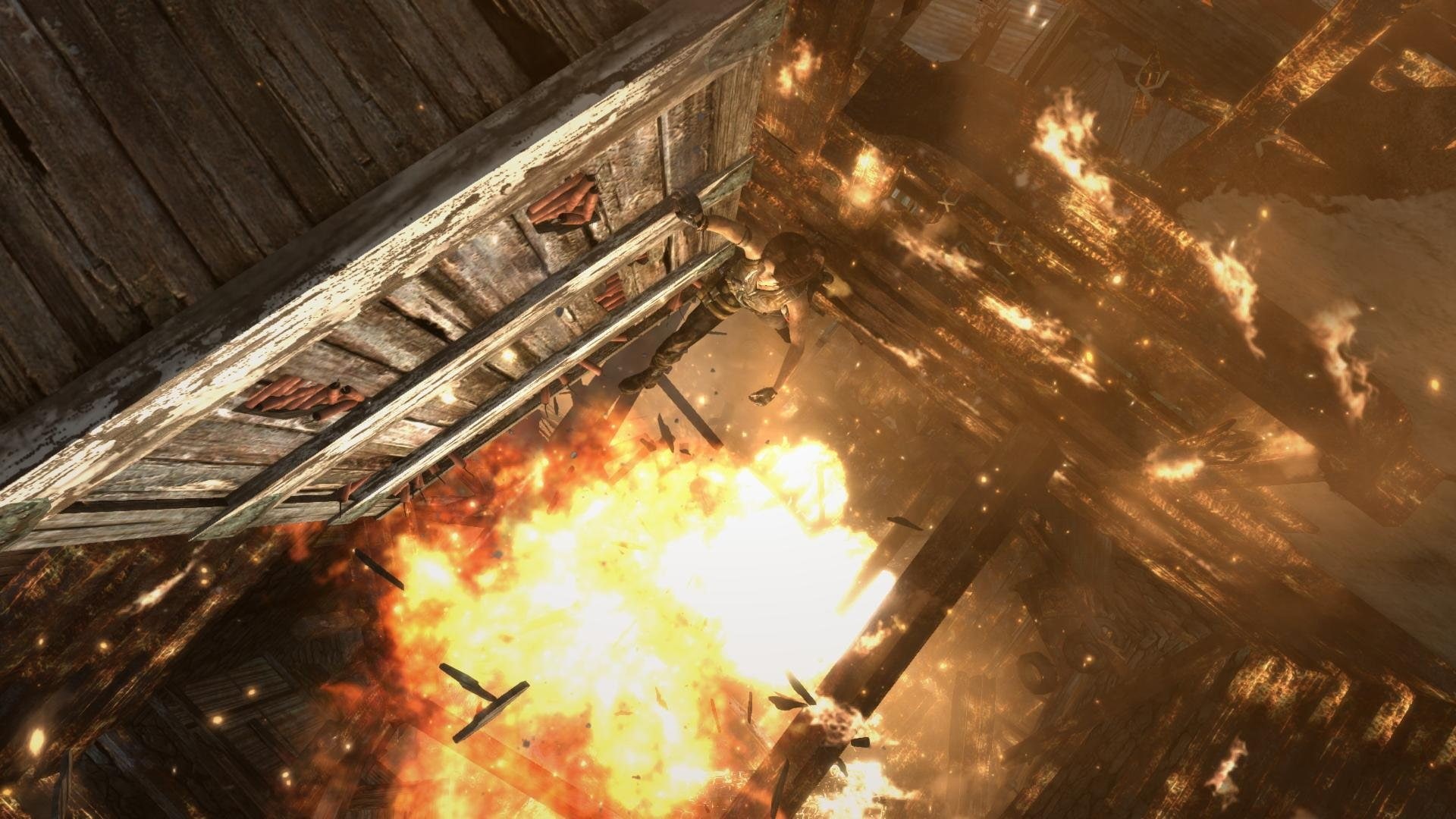 explosion, climbing, 1080P, lara, croft, tombraider, HD Wallpaper