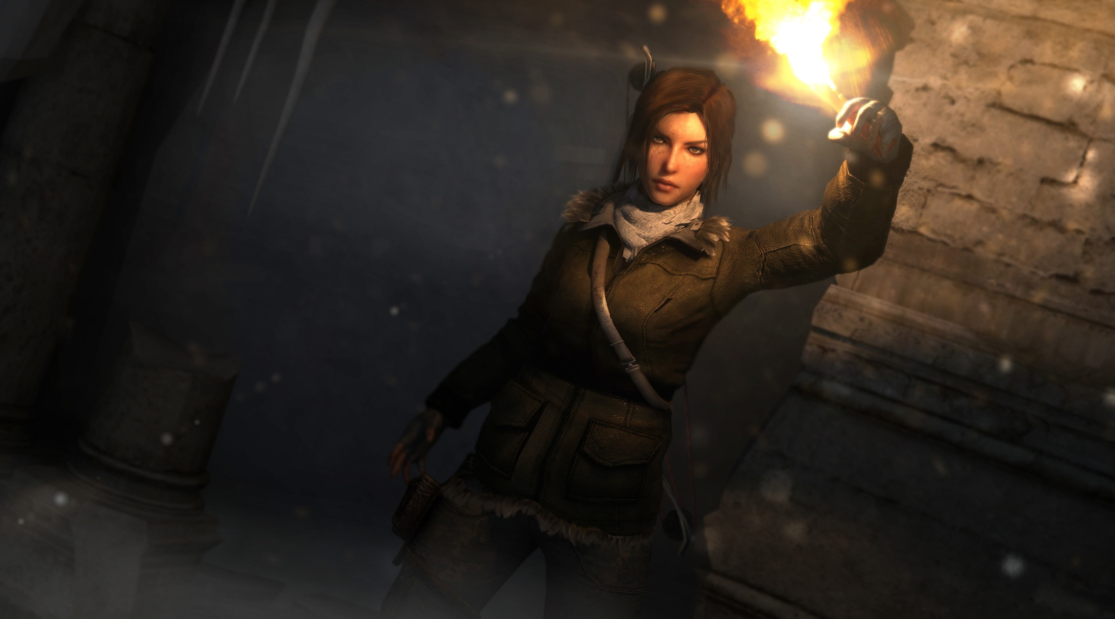 videogame, holding, beautiful woman, Action, croft, Game, conceptart, 2015, lara, life, researching, standing, long hair, history, women, Artwork, Journey, HD Wallpaper