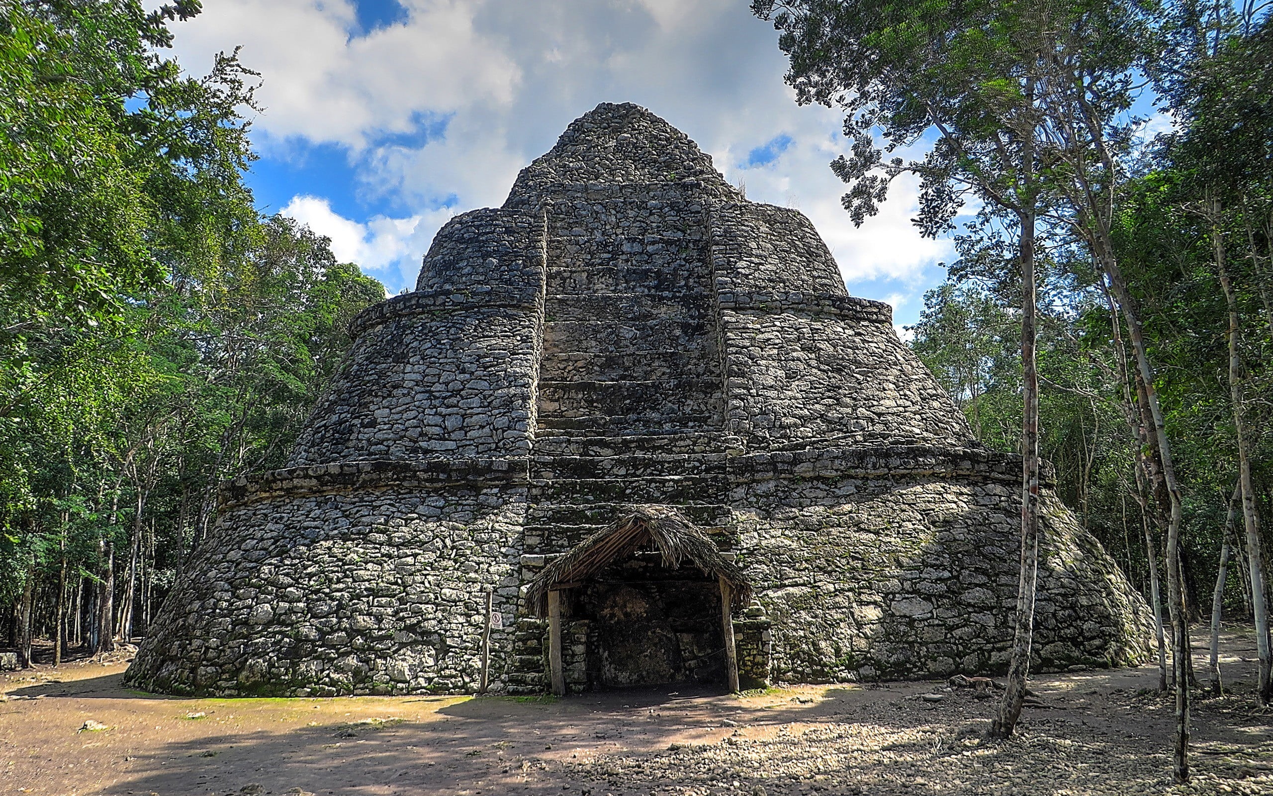 2K, belief, travel destinations, spirituality, travel, style, Mexico, pyramid, plant, sky, nature, ancient, architecture, tree, day, the past, built structure, HD Wallpaper