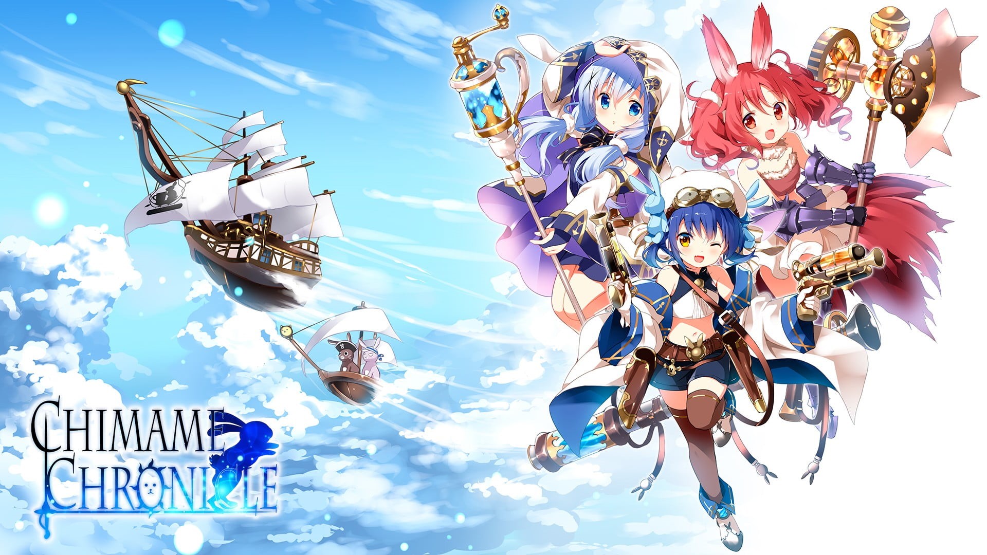 leisure activity, Natsu Megumi , sky, Kafuu Chino, Gochuumon wa Usagi Desu ka?, anime girls, creativity, representation, cloud - sky, real people, 1080P, HD Wallpaper