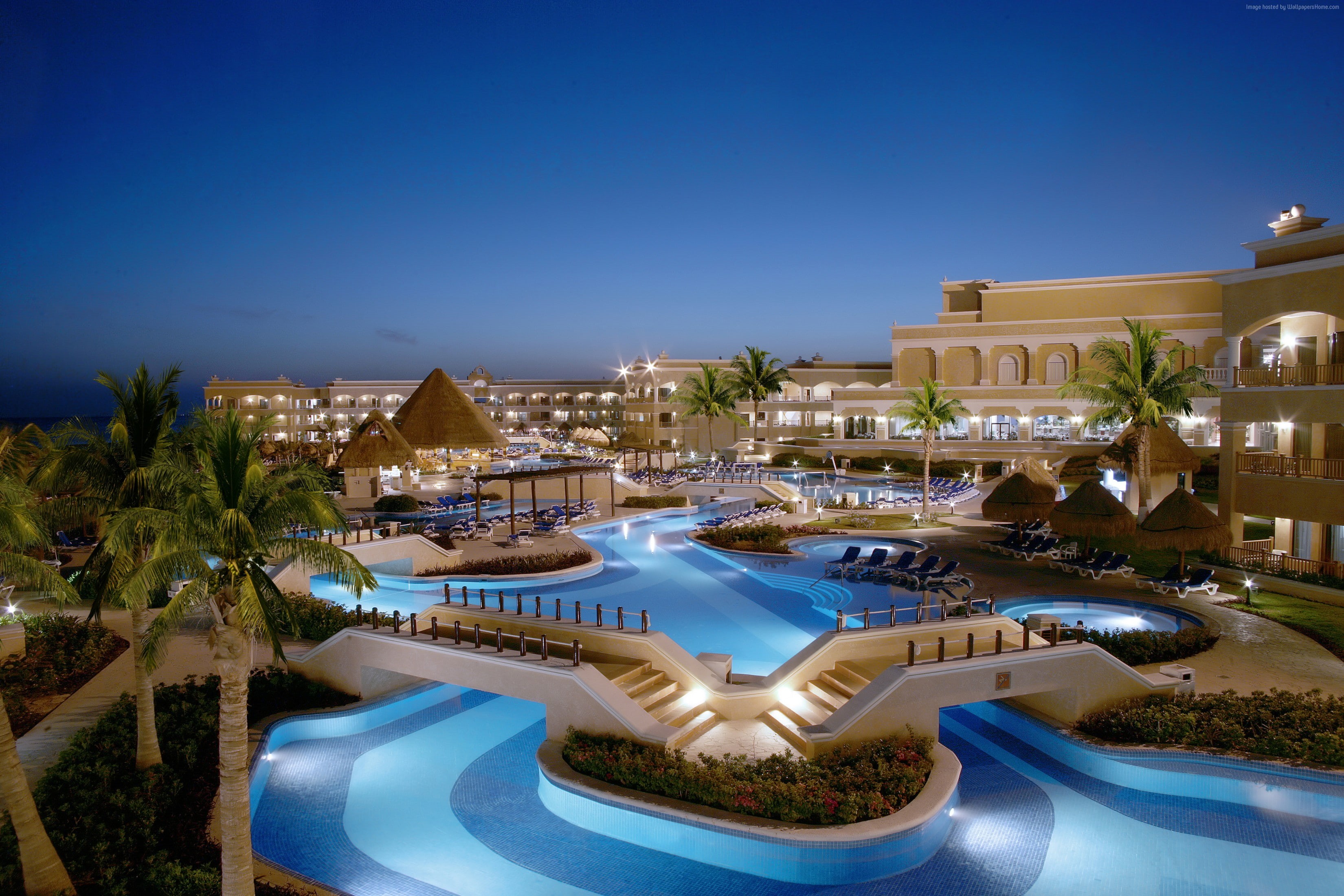 Best Hotels of 2017, 2K, tourism, travel, palms, vacation, pool, Grand Velas Riviera Maya, resort, HD Wallpaper