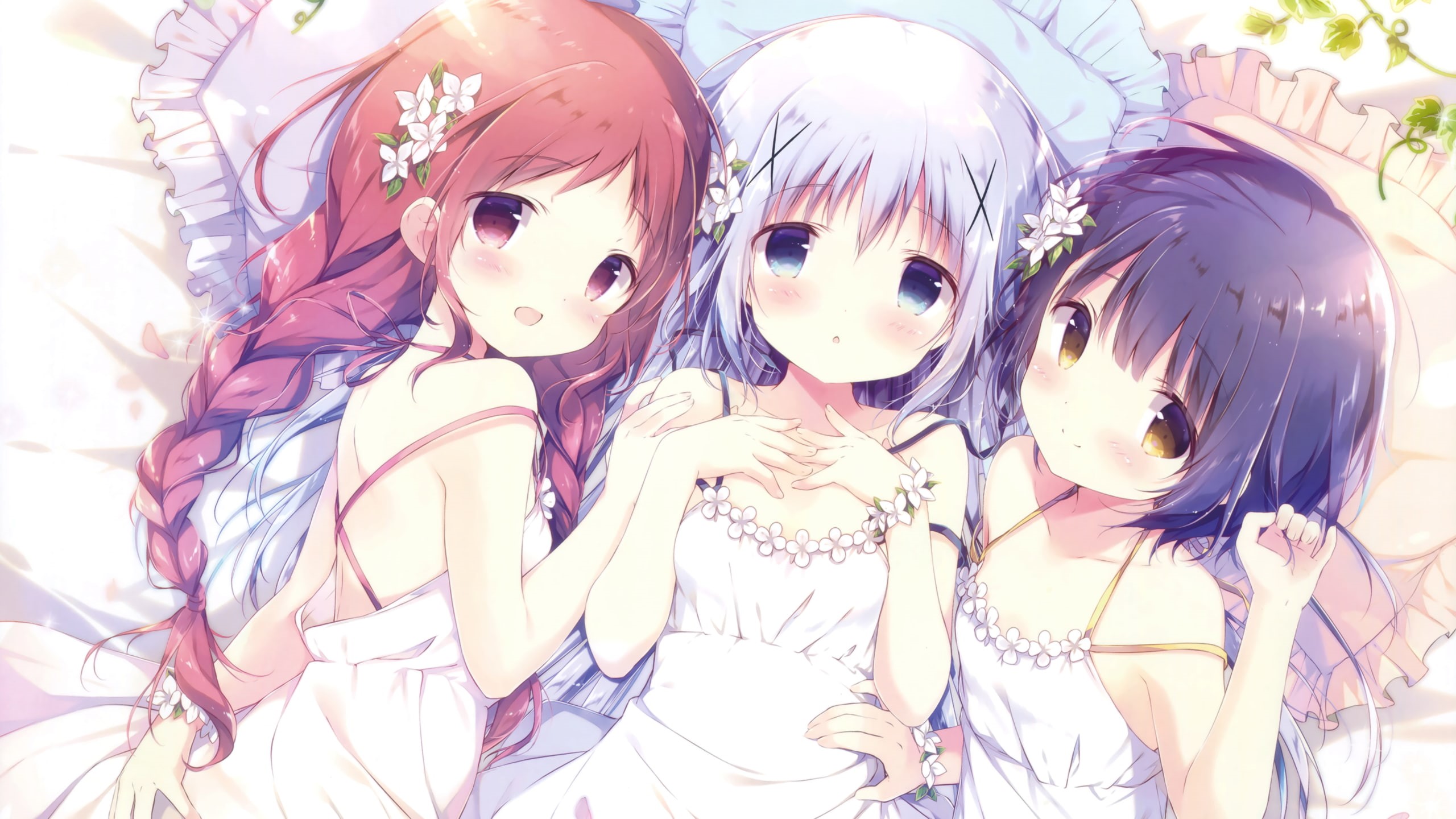 2K, human representation, white dress, indoors, creativity, blue eyes, art and craft, no people, redhead, disguise, purple hair, day, red eyes, obscured face, HD Wallpaper