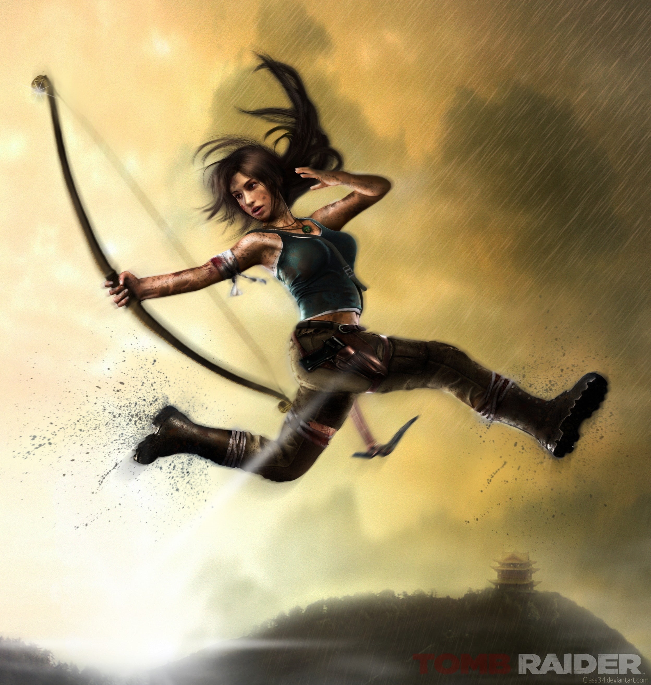 2K, Video Games, long hair, women, hair, video, reborn, digital, weapons, Tomb Raider, lara, Guns, croft, brunettes, art, long, hd, fan, raider, tomb, Phone HD Wallpaper
