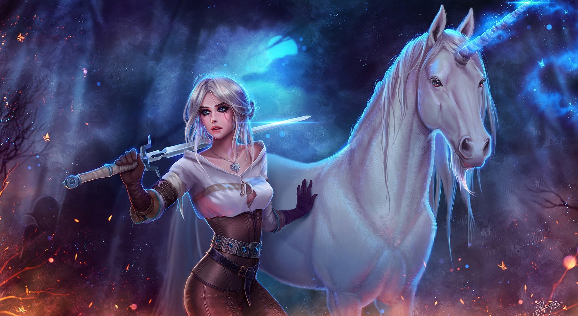 ps4 games, hd, xbox games, 1080P, the witcher 3, artwork, artist, digital art, deviantart, pc games, ciri, games, HD Wallpaper