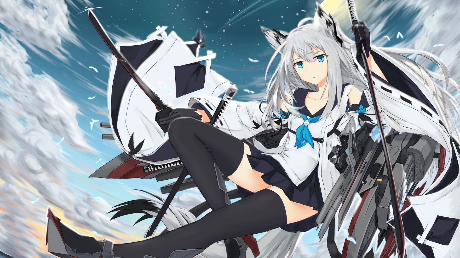 sport, adult, females, technology, Kawakaze (Kancolle), Azur Lane, sea, wireless technology, yacht, business, business person, nautical vessel, aquatic sport, HD Wallpaper
