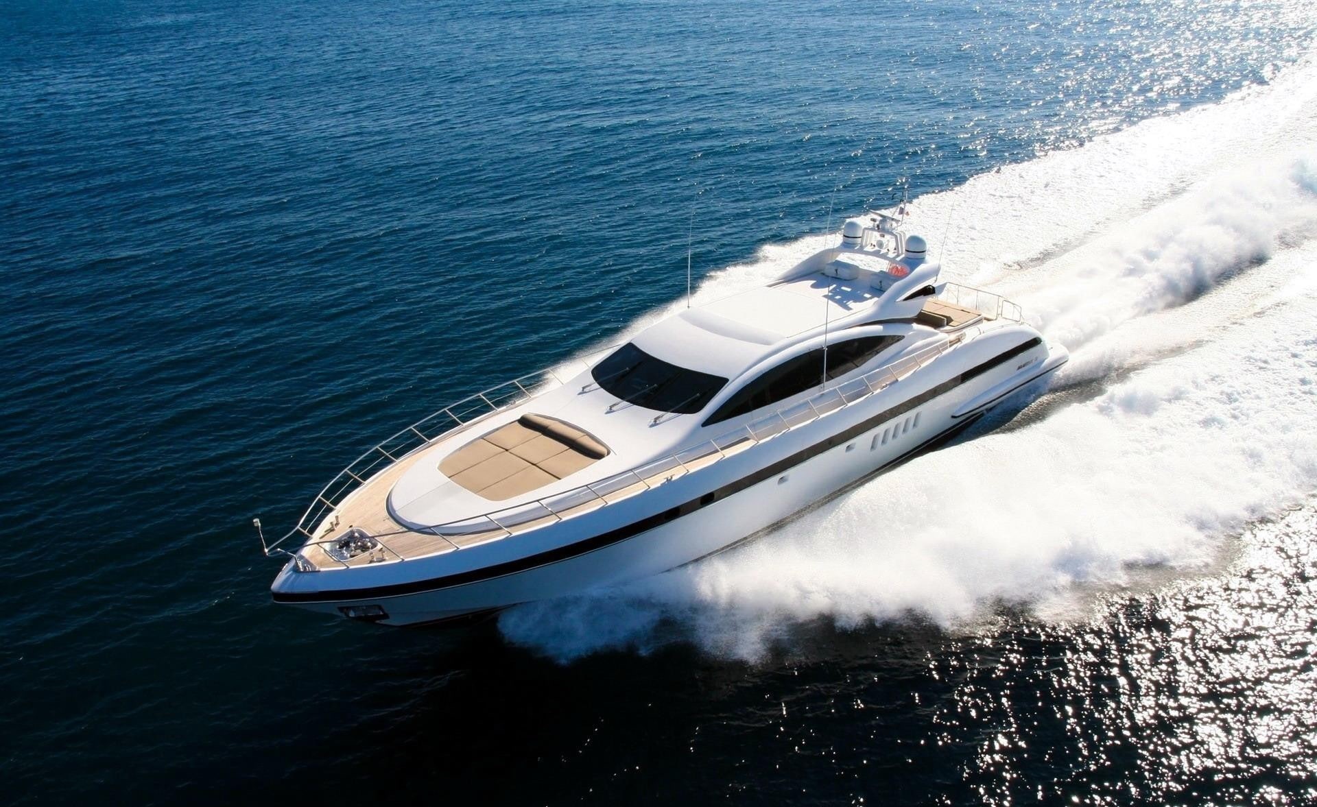 no people, boat, high angle view, blue, motion, nature, luxury, water, outdoors, motorboat, sport, wake - water, day, sea, yacht, travel, on the move, vehicle, HD Wallpaper