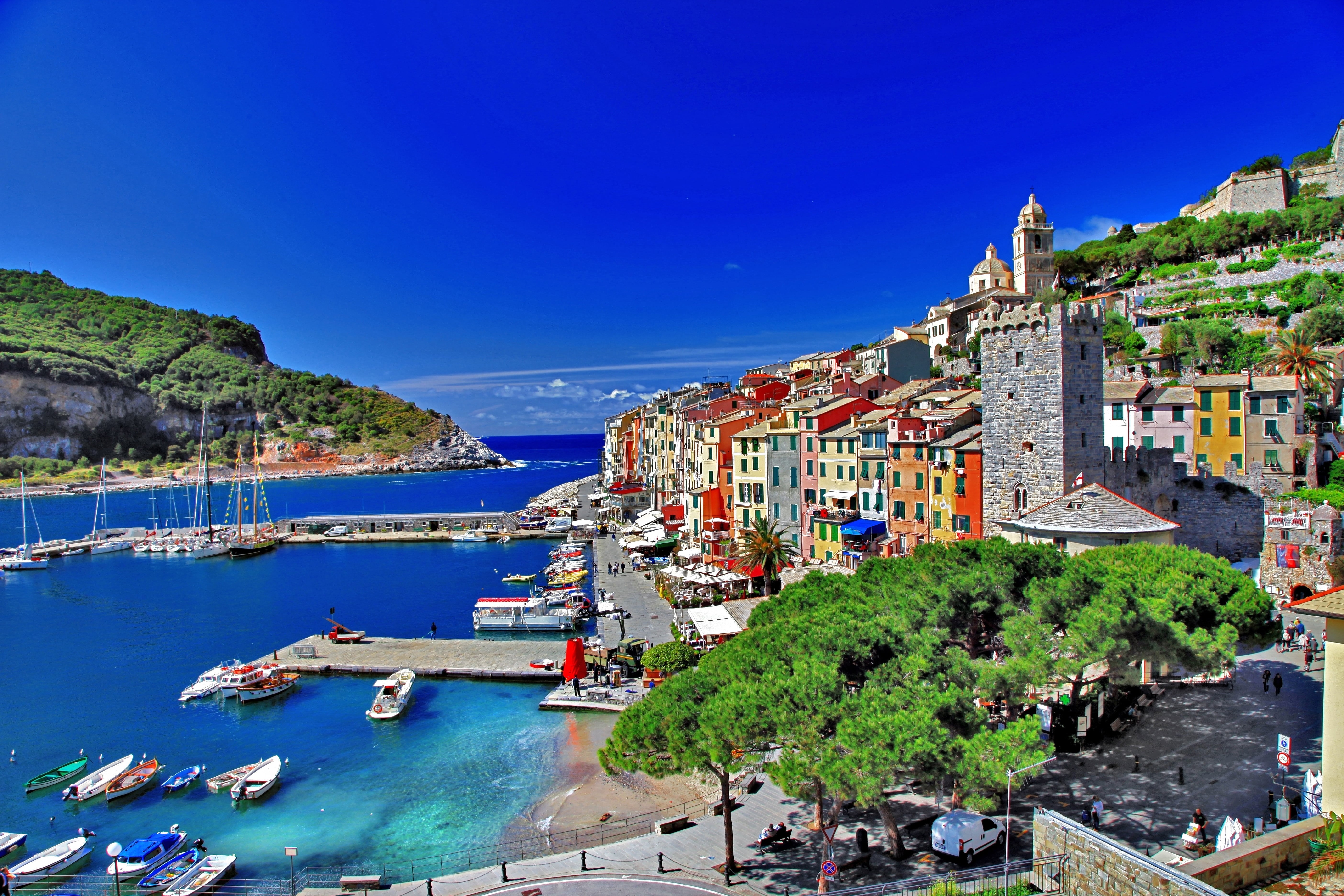 architecture, home, cliff, urban Scene, panoramic, harbor, seascape, mode of transportation, building, sea, cityscape, transportation, coastline, fort, HD Wallpaper
