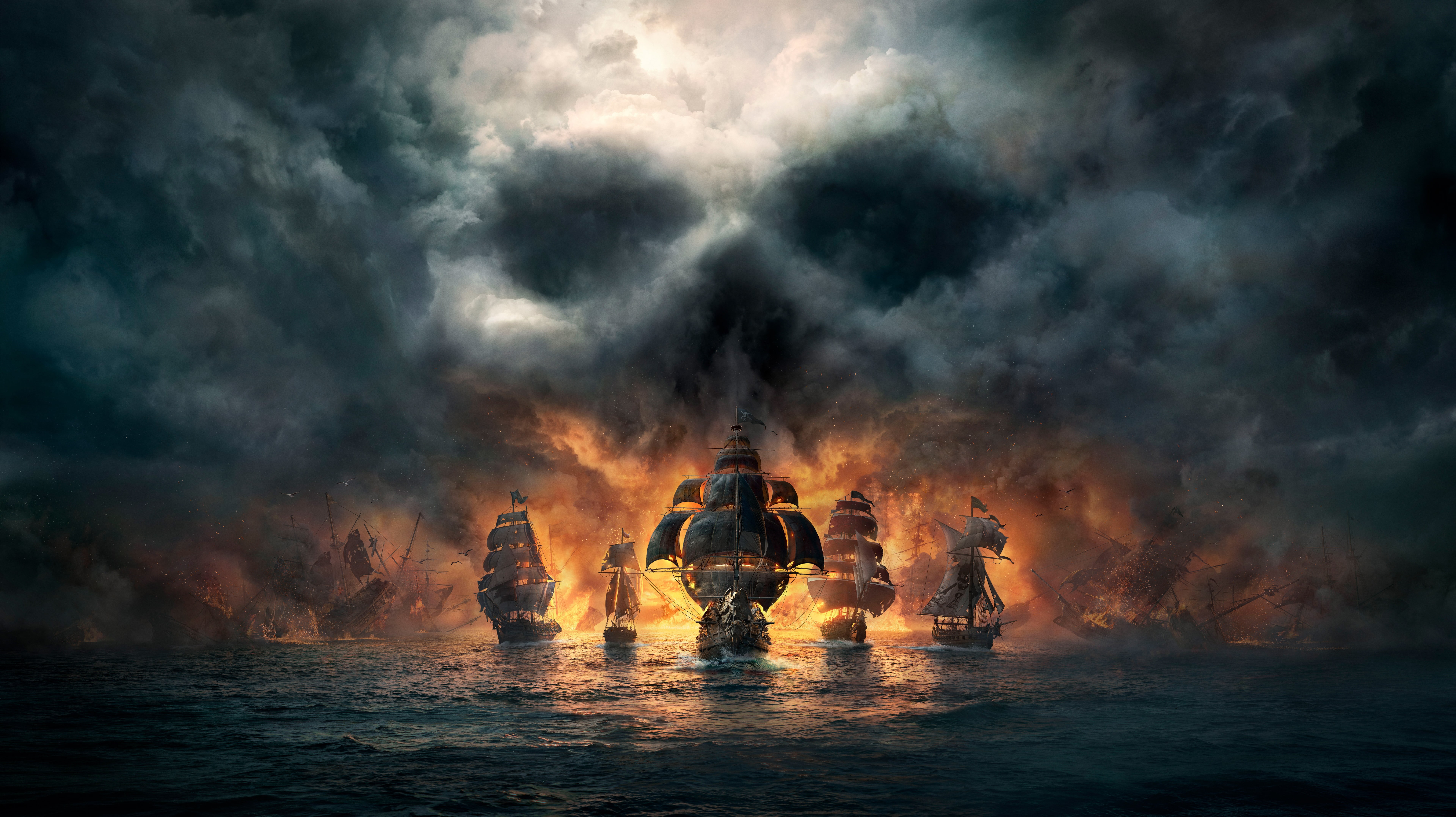 games, people, sunset, sky, ps games, motion, fantasy, sea, 4k, digital composite, dark, beauty in nature, cloud - sky, 8k, ship, nature, pc games, 2017 games, HD Wallpaper