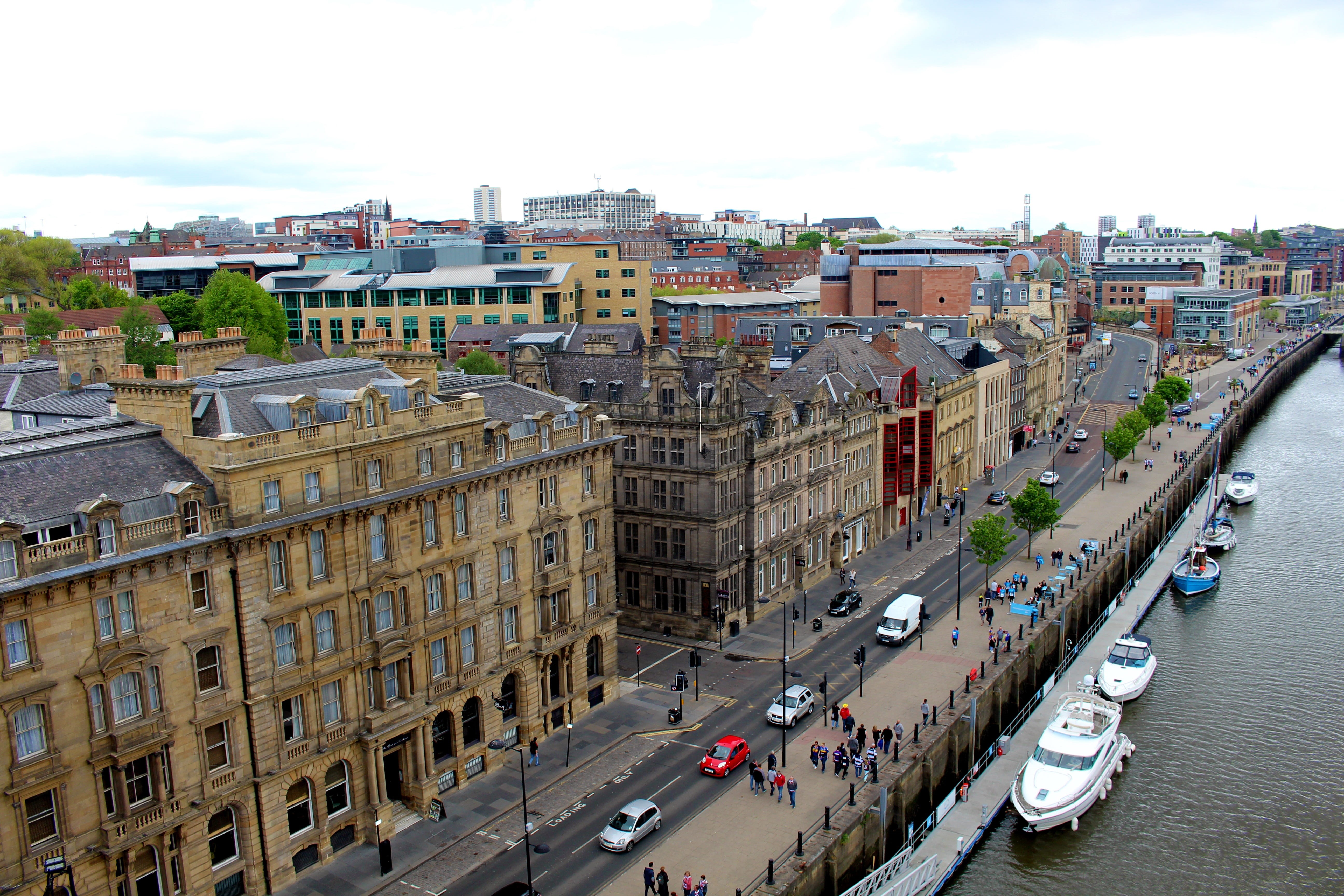 united kingdom, uk, city, land vehicle, cityscape, newcastle, building, 5K, clouds, mode of transportation, residential district, built structure, newcastle upon tyne, HD Wallpaper