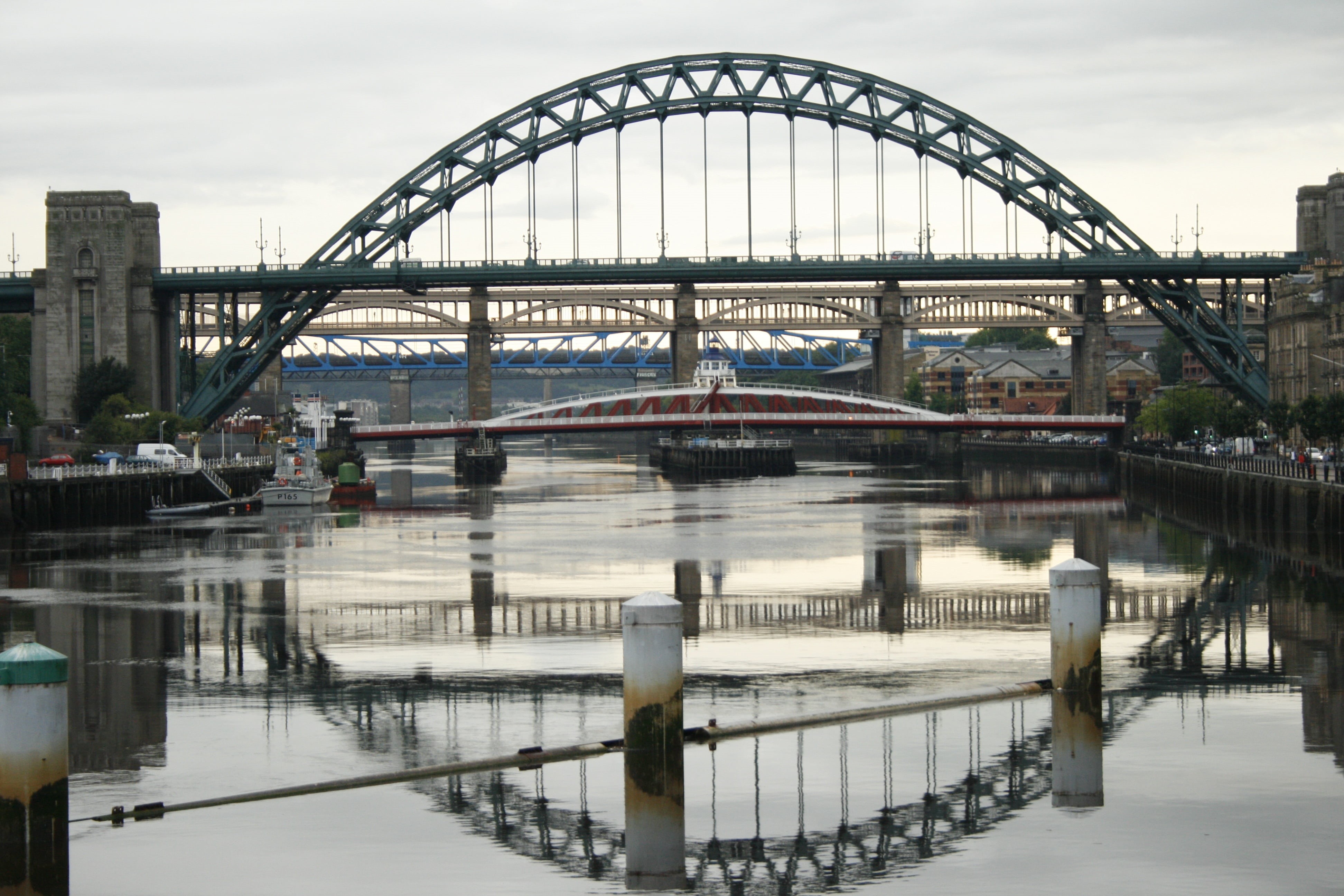 transportation, 4K, sky, no people, water, newcastle upon tyne city, newcastle upon tyne landmark, reflection, connection, bridge - man made structure, HD Wallpaper