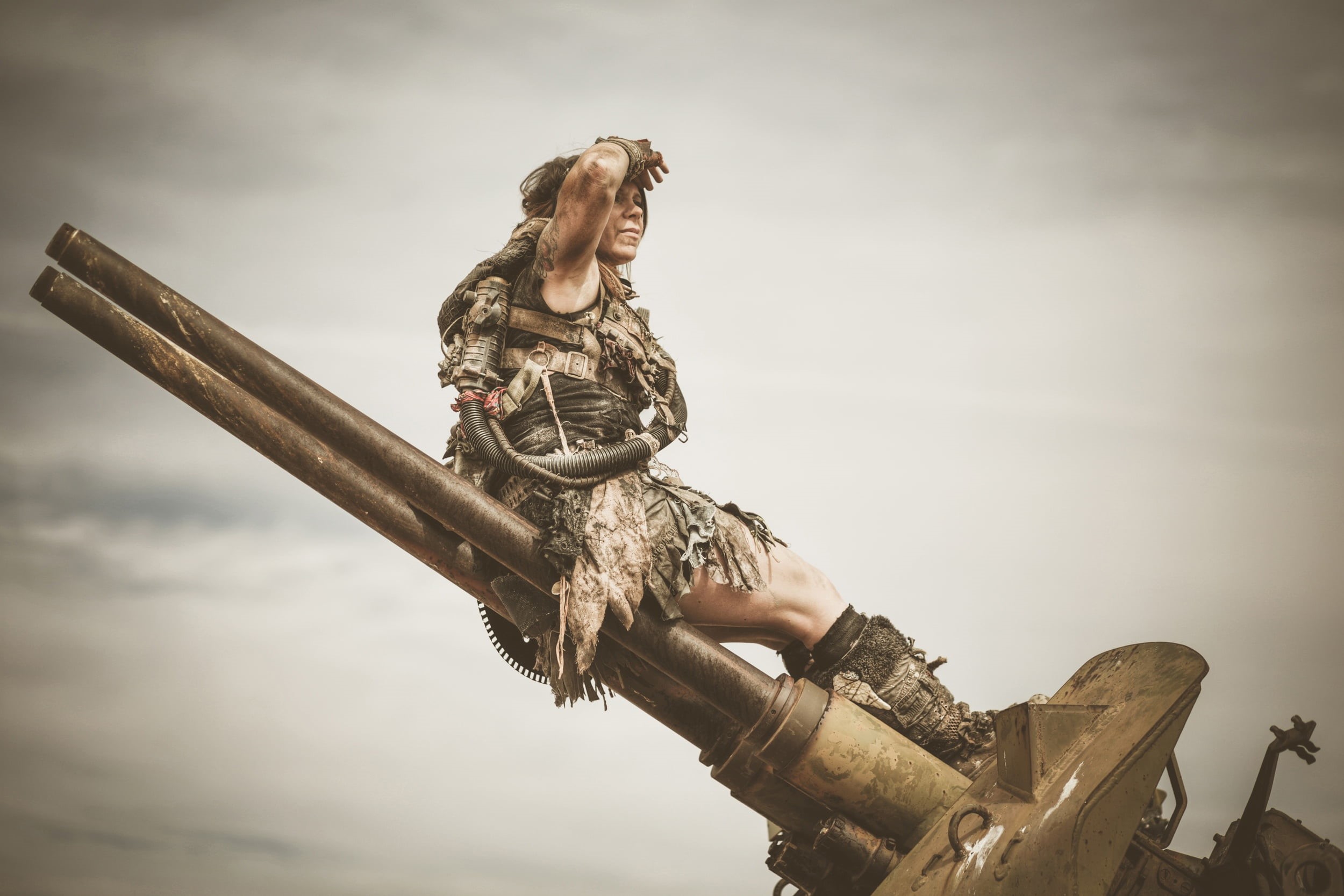 Fallout, gun, cosplay, postapocalyptic, Apocalypse, 1080P, HD Wallpaper