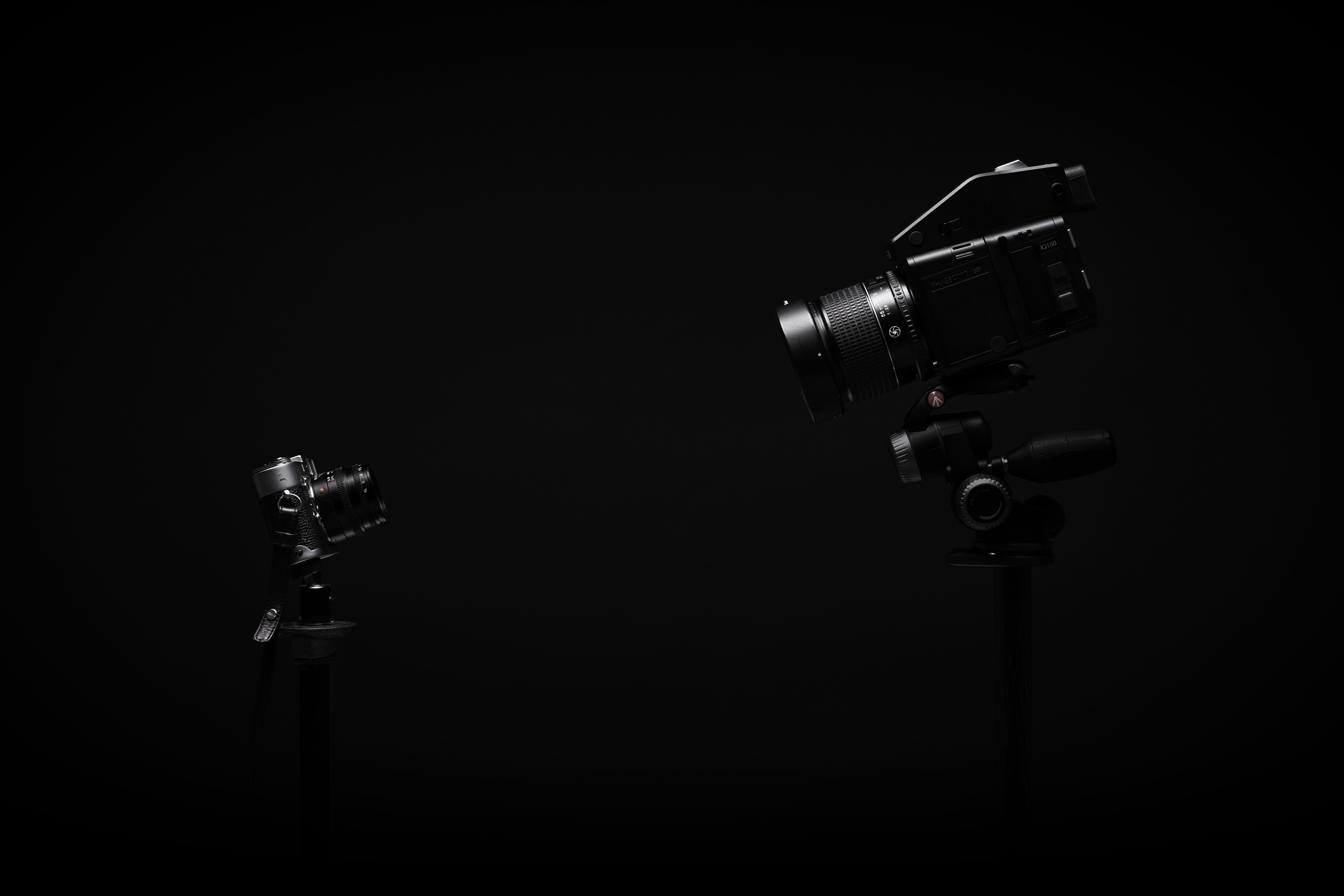 indoors, 5K, photography, photographic Equipment, no people, point-and-shoot camera, gray, tripods, arts culture and entertainment, technology, video, HD Wallpaper