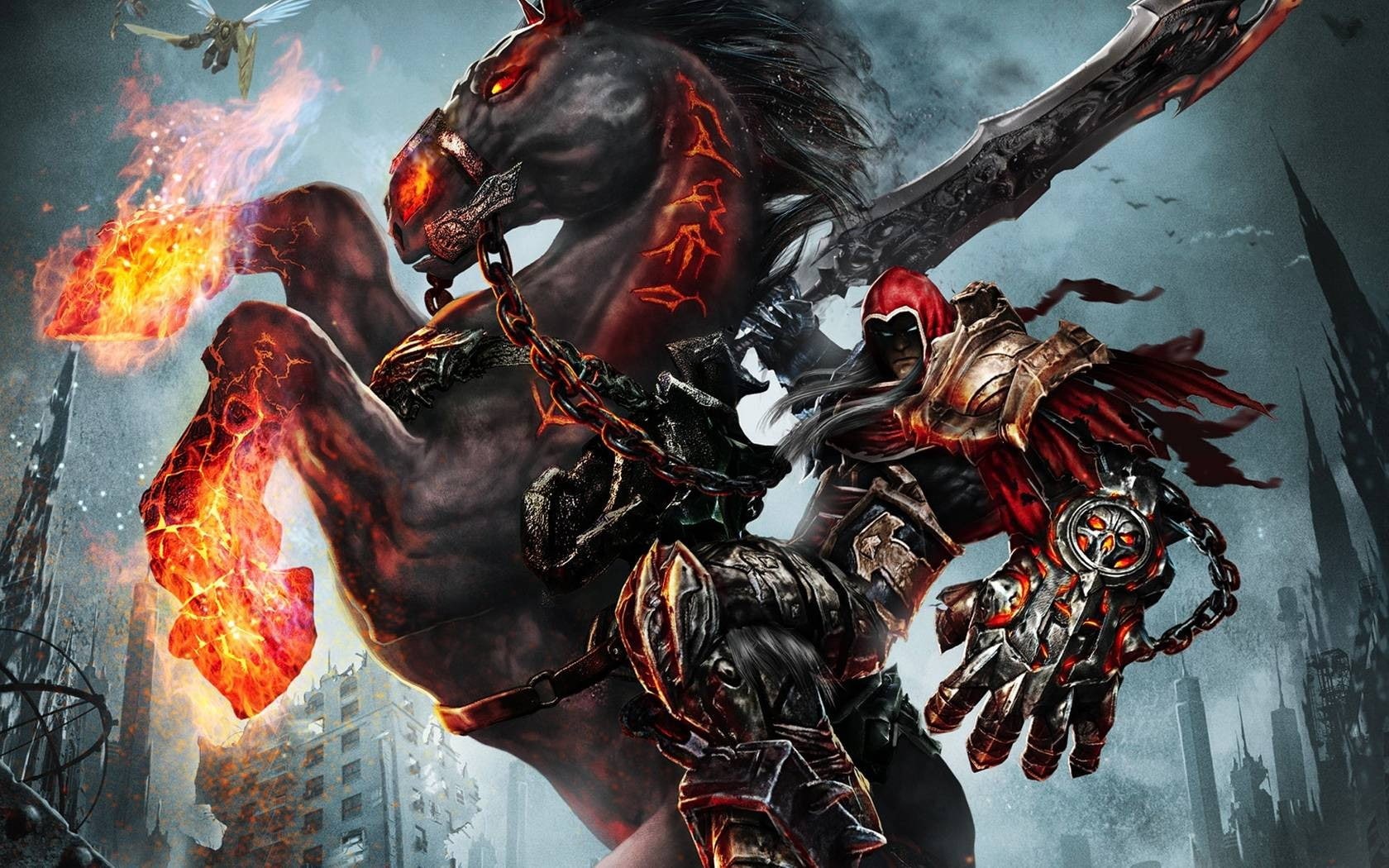 720P, armor, Darksiders, horse, sword, HD Wallpaper