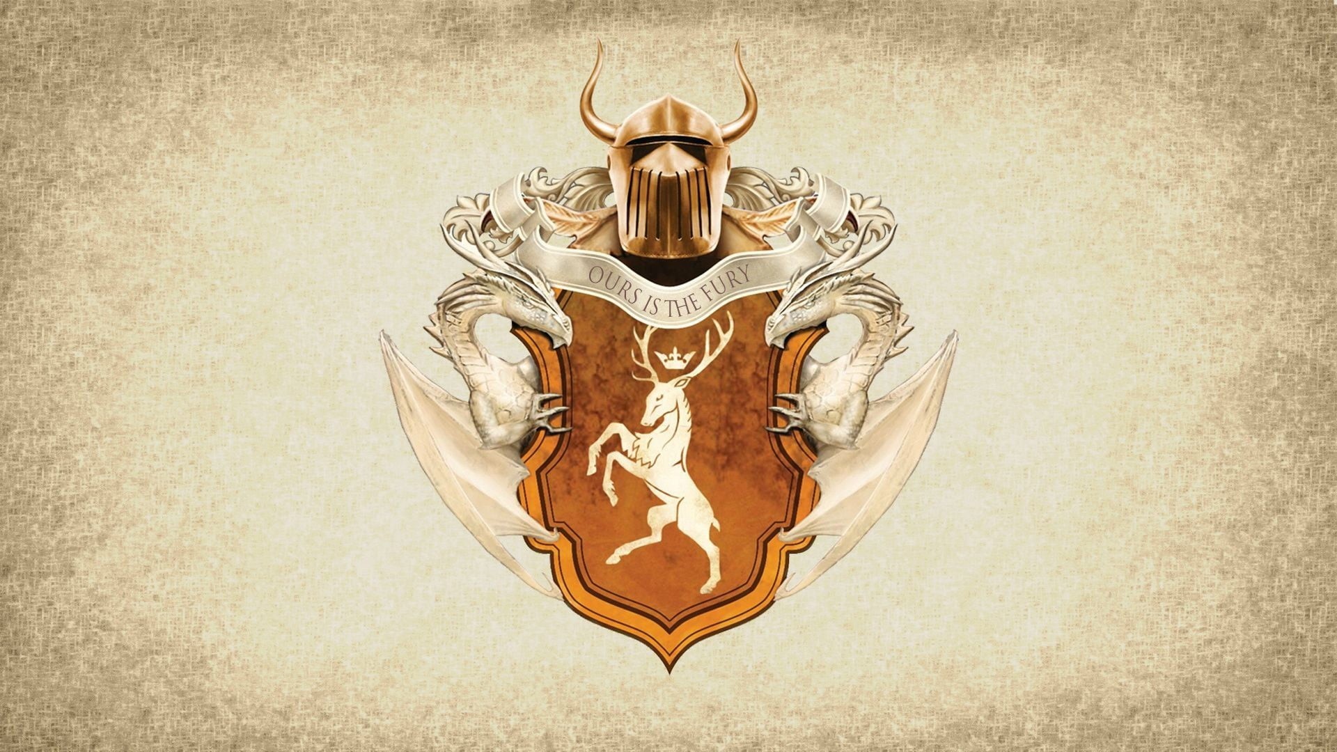 computer Graphic, classic, House Baratheon, representation, coats of arms, art, crest, abstract, fury, brown, history, animal body part, sign, mammal, paper, HD Wallpaper