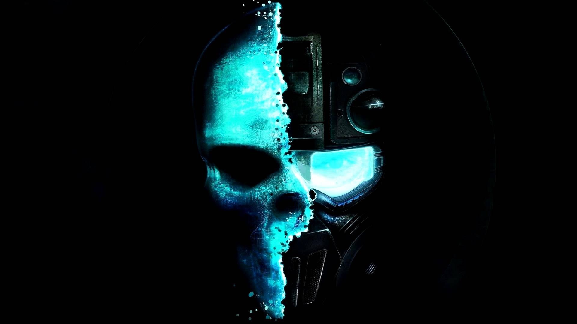 goggles, Tom Clancys Ghost Recon, night, copy space, close-up, skull, Tom Clancys Ghost Recon: Future Soldier, minimalism, indoors, 1080P, dark, technology, HD Wallpaper