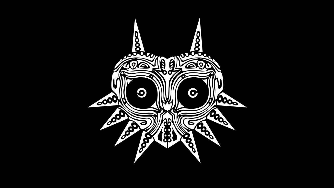 bw, video games, zelda, nintendo, 720P, s, black, hd, majora, mask, HD Wallpaper