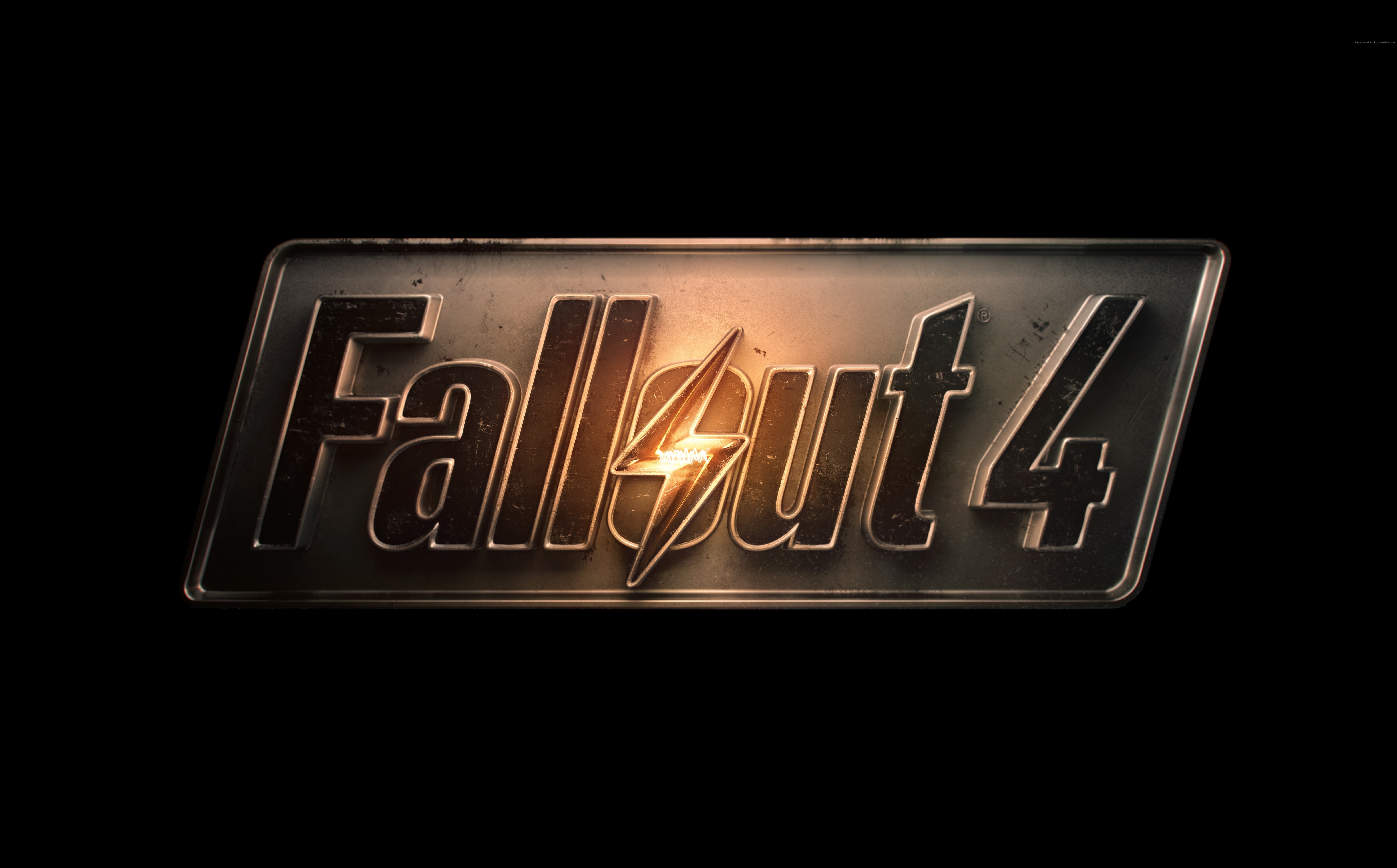 game, dark, neon, close-up, western script, Games, 8K, text, copy space, lighting equipment, orange color, videogame, video, Fallout, Logo, sign, 2016, HD Wallpaper