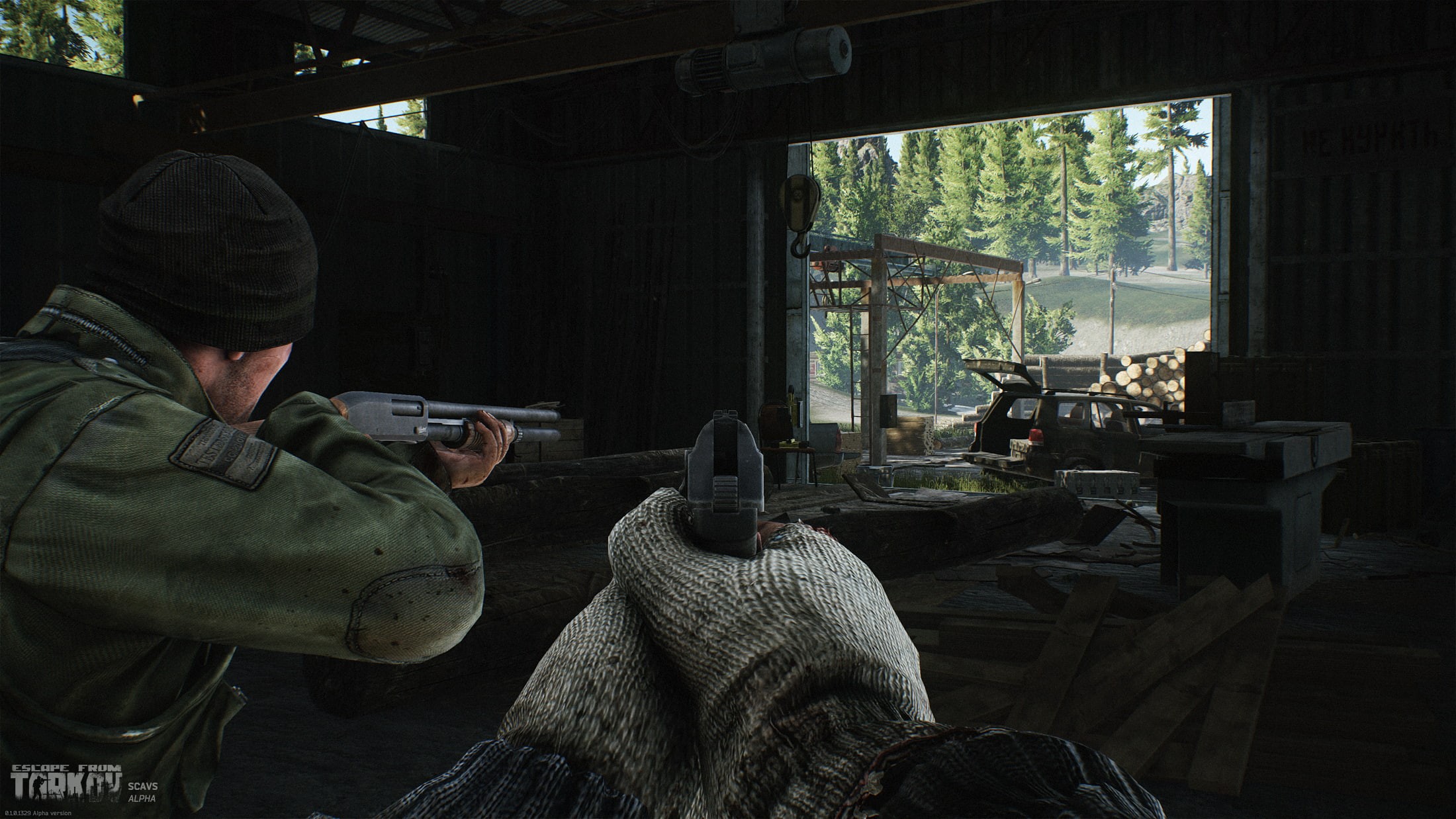 architecture, men, hat, video games, day, built structure, 1080P, real people, War Game, indoors, tree, seat, rear view, waist up, adult, first-person shooter, HD Wallpaper