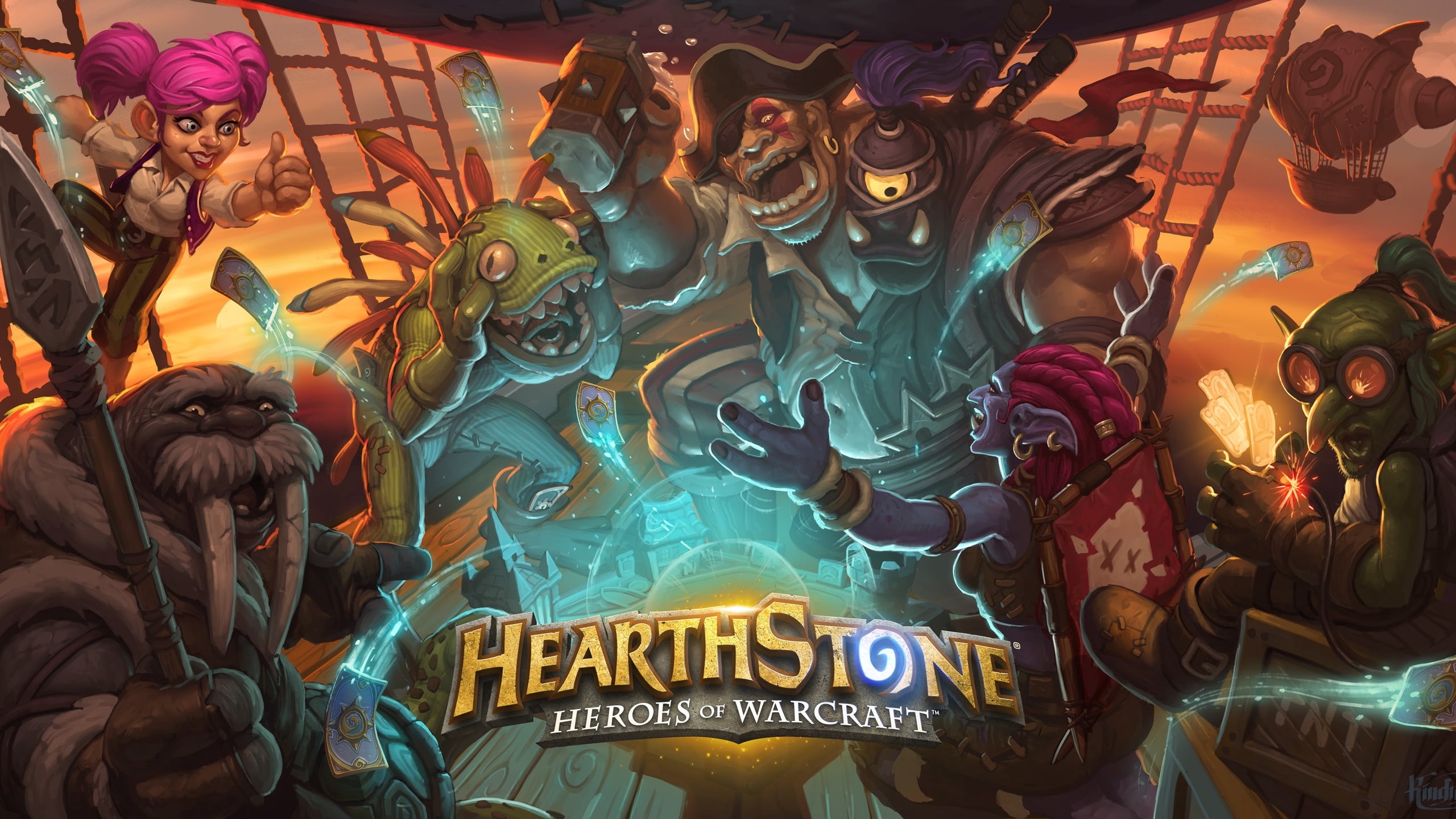 heroes of warcraft, backgrounds, human representation, full frame, murlocs, people, creativity, text, multi Colored, hearthstone, art and craft, HD Wallpaper