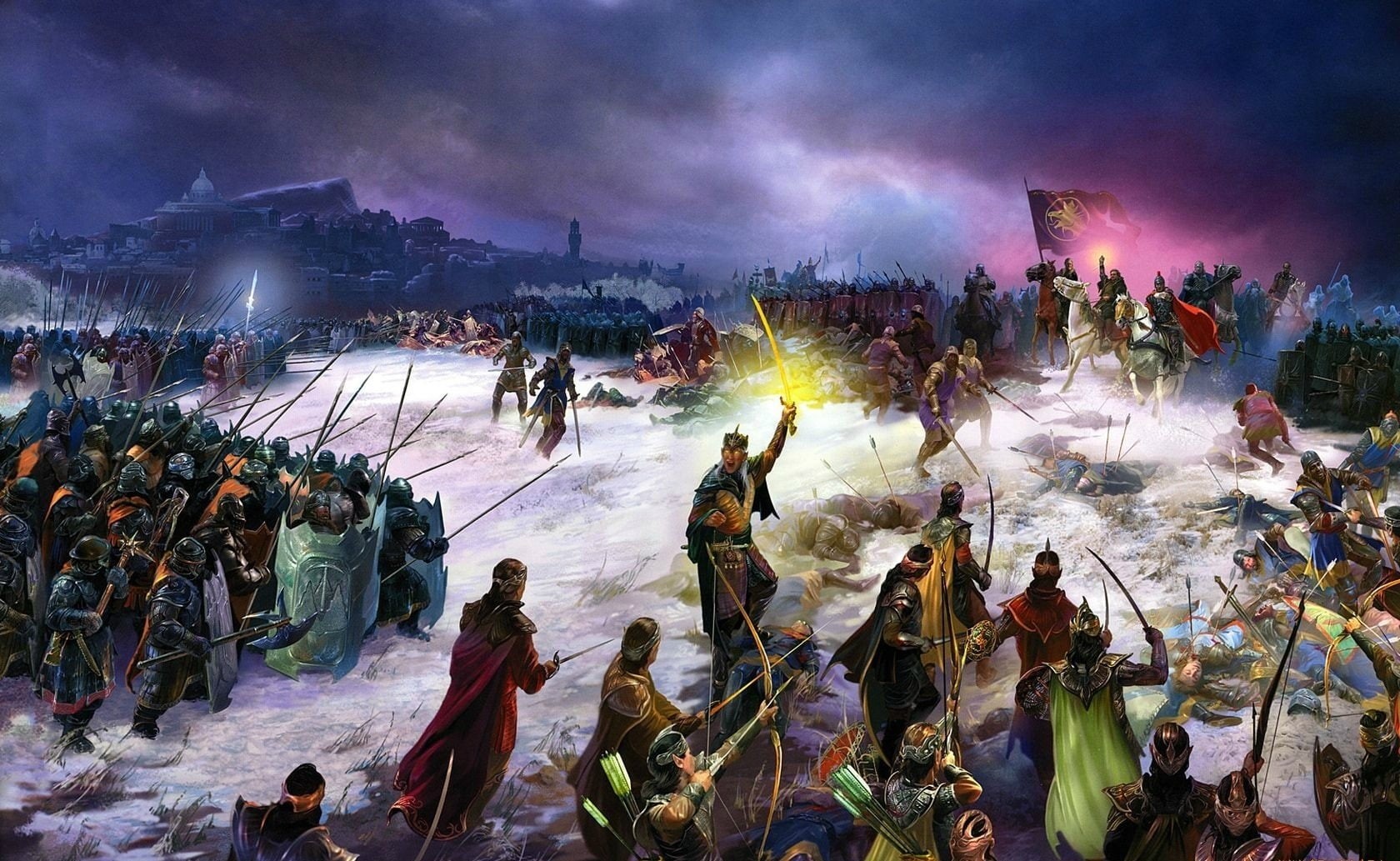 fantasy Art, battle, 720P, Perumov Nick, Dwarves, Roman, Diamond and wooden sword, elves, HD Wallpaper
