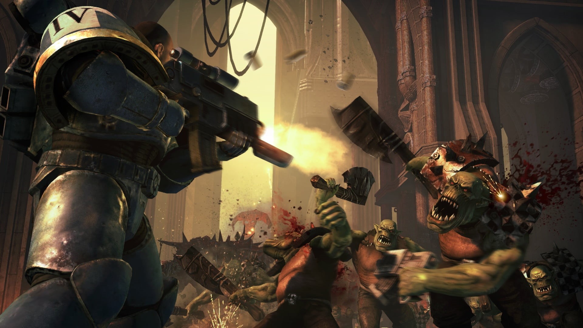 Warhammer 40,000, 1080P, orks, space marines, HD Wallpaper