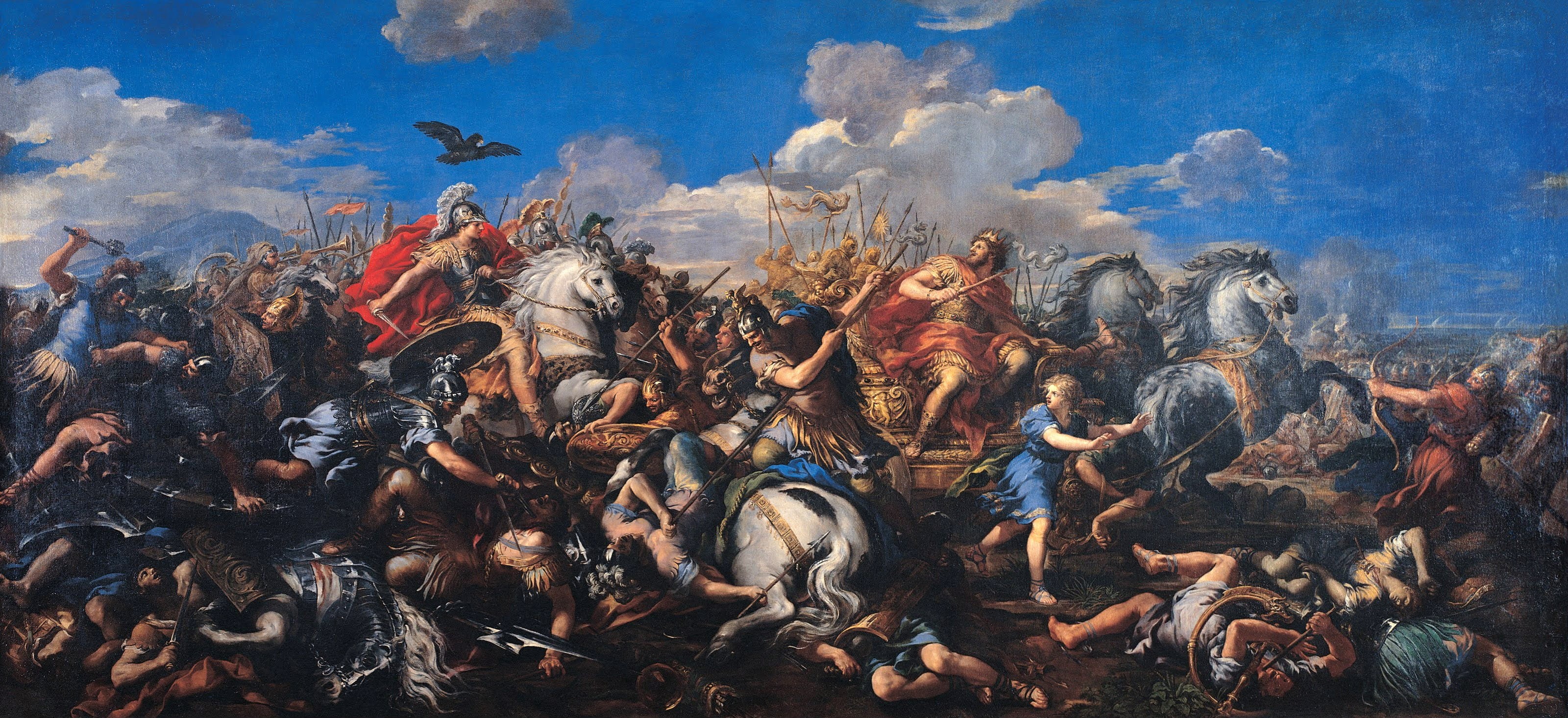 painting, 2K, Pietro da Cortona, Battle of Alexander versus Darius, Alexander the Great, Alexander, classic art, HD Wallpaper