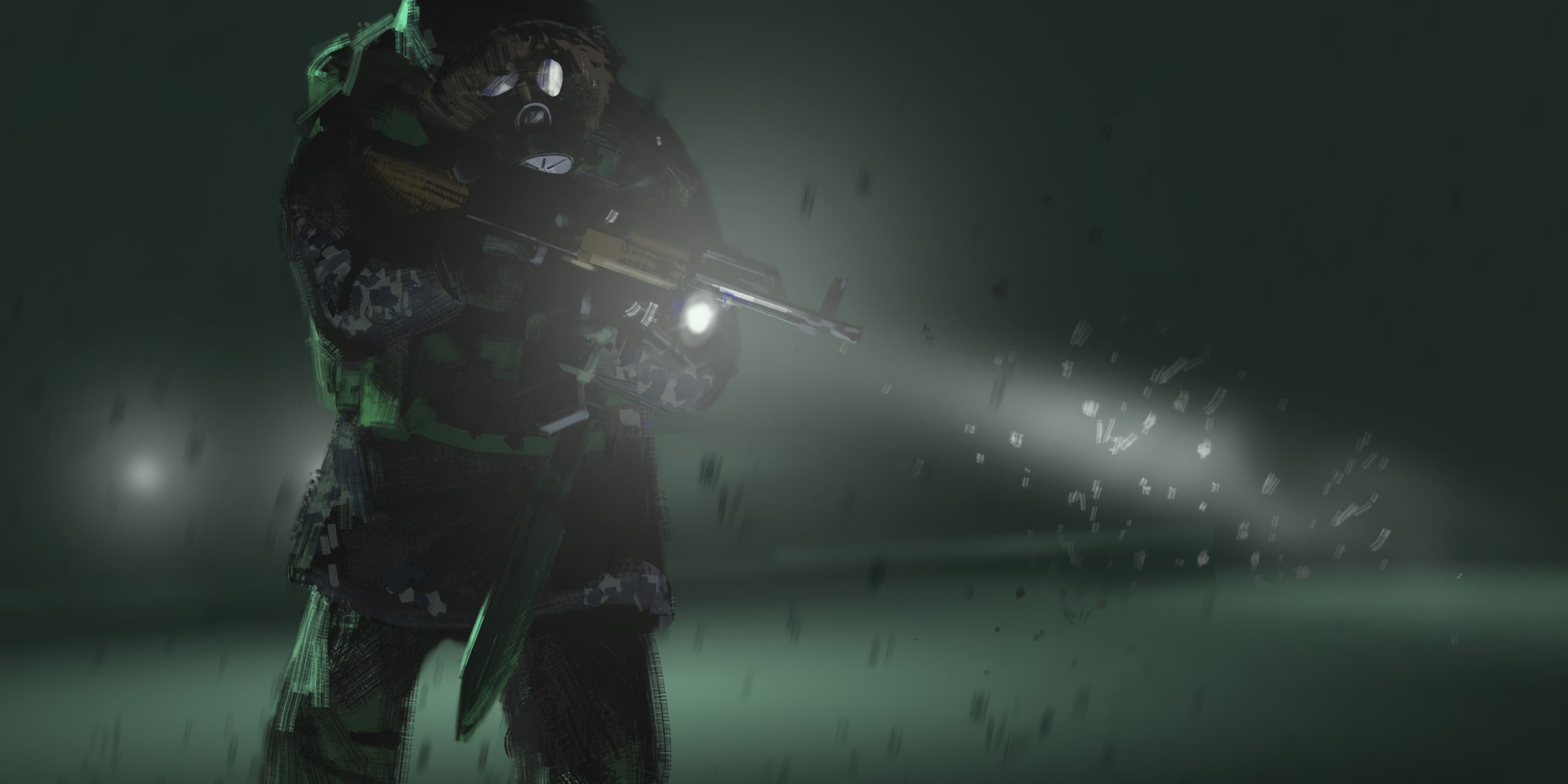 Arctic, 2K, gas masks, weapon, knives, soldier, knife, lights, snow, HD Wallpaper