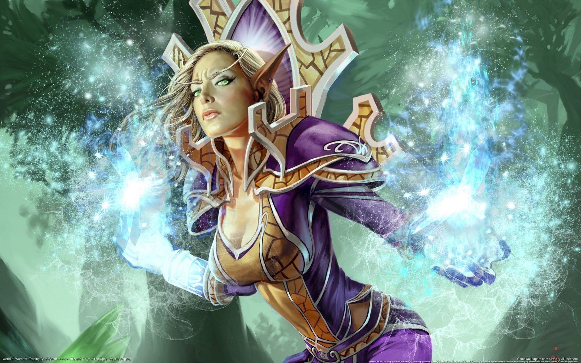 1080P, magic, world of warcraft, trading card game, girl, elf, HD Wallpaper