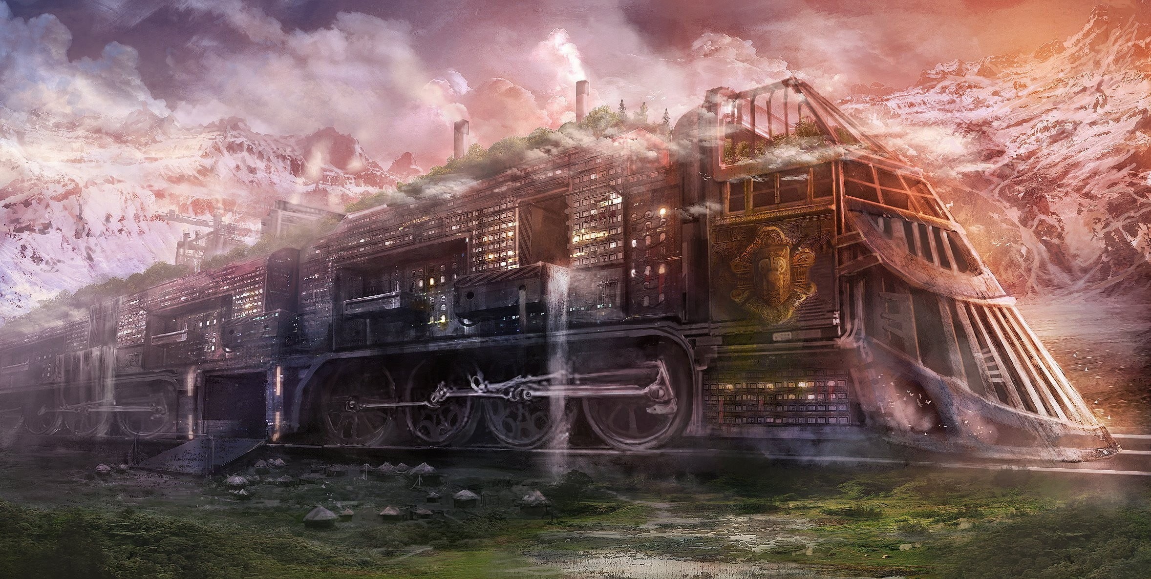  sky, creativity, digital composite, built structure, transportation, smoke - physical structure, art and craft, 1080P, building exterior, no people, HD Wallpaper
